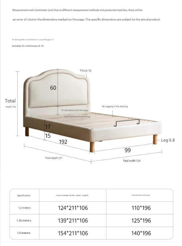 Organic Leather Cream Style Soft Kids Bed – Premium Comfort for Nursery, Bedroom & Playroom – Safe & Durable Toddler Bed for Sweet Dreams