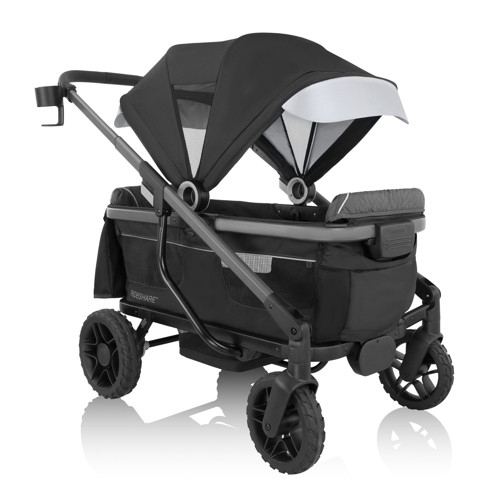 Evenflo Shyft Rideshare All-Terrain Stroller Wagon - Lightweight Foldable Baby Stroller with Canopy & Storage | Perfect for Park Outings, Beach Trips, and Family Adventures
