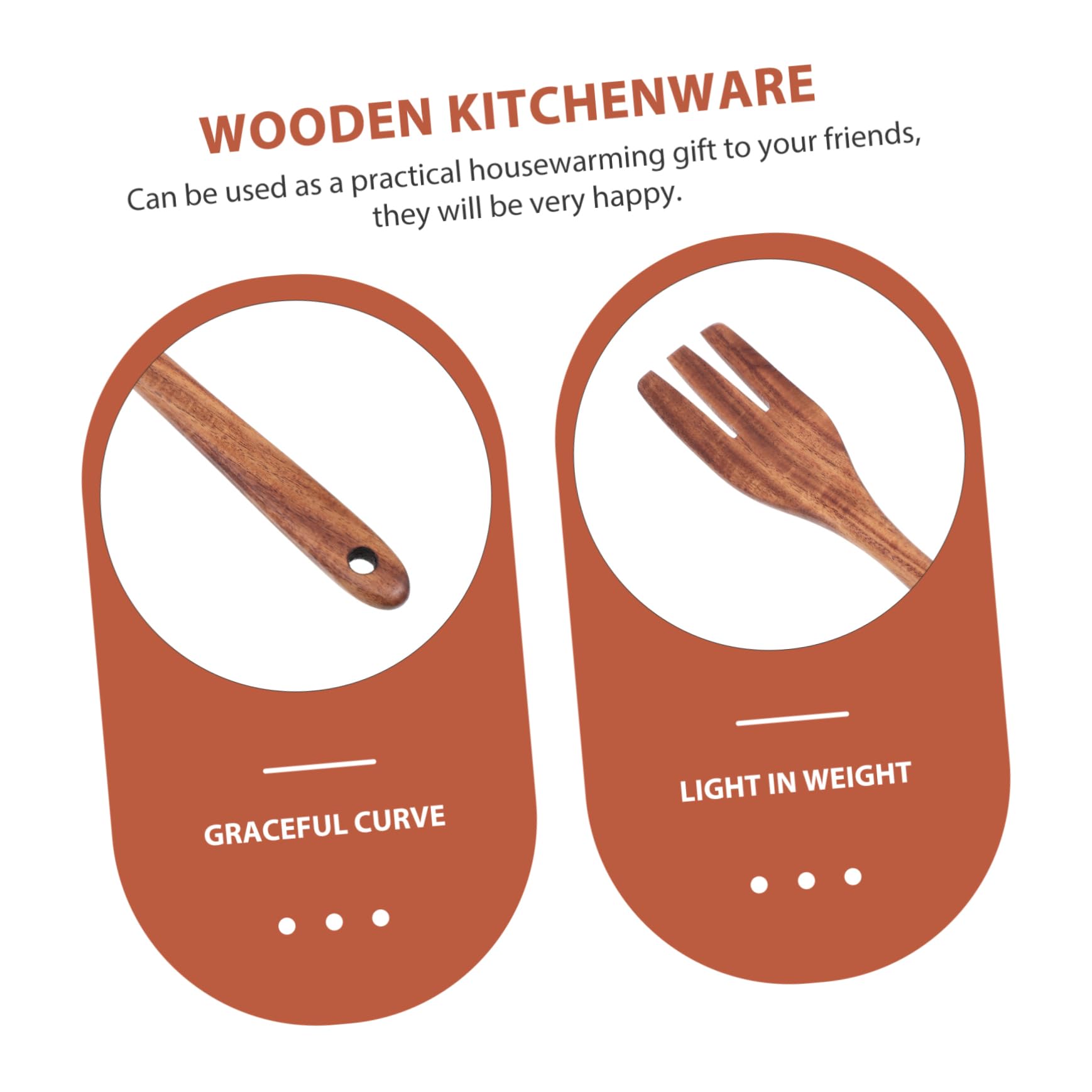 Premium Smooth Wooden Kitchen Utensil Set - Durable Mixing & Serving Fork for Cooking, Baking, Salad Prep - Natural Wooden Handle for Comfortable Grip - Ideal for Home Chefs, Restaurants & Everyday Kitchen Use
