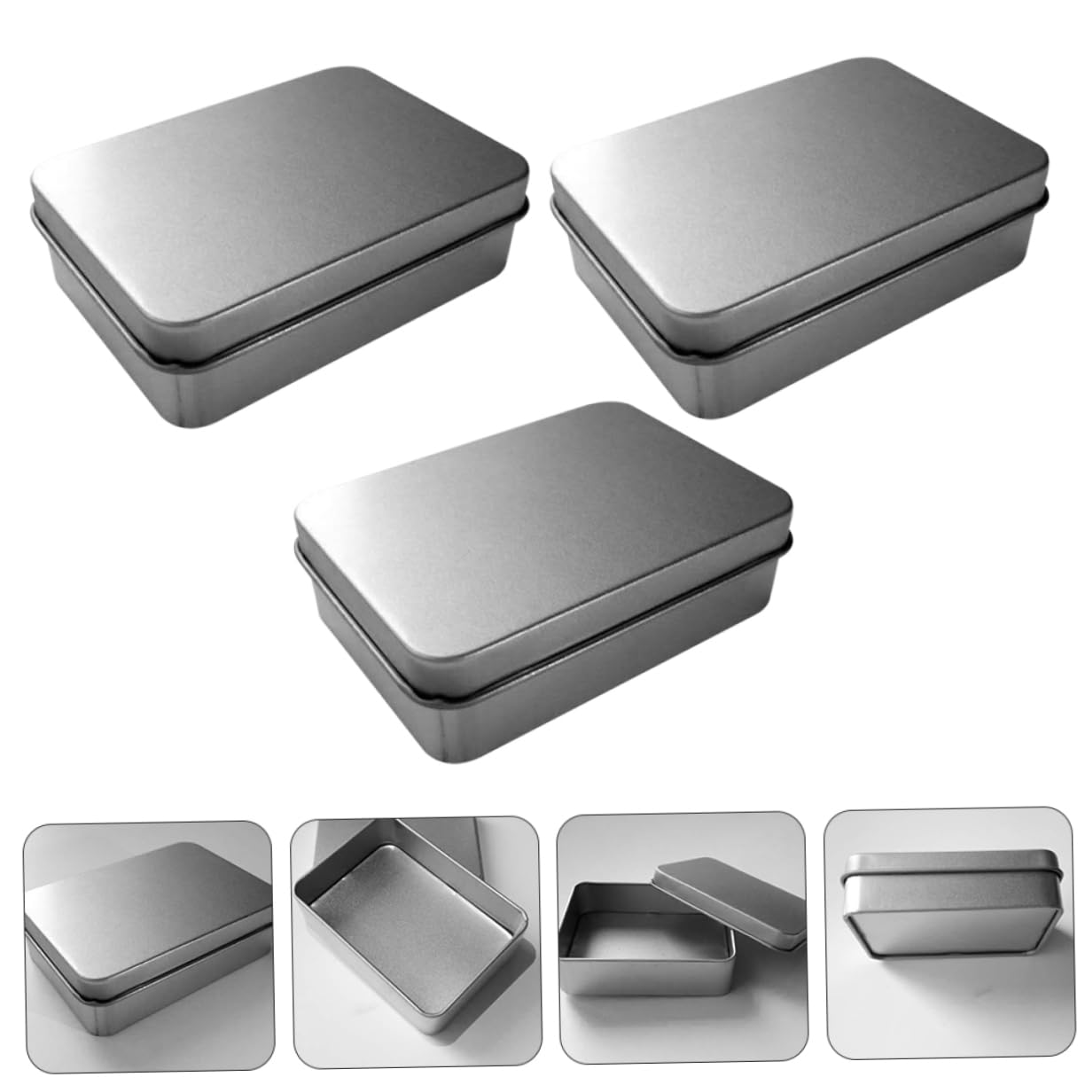 CIYODO Rectangle Tinplate Jewelry Box - Durable Storage Case for Cards, Jewelry & Small Items | Airtight Lid | Perfect for Travel, Gift Wrapping & Home Organization