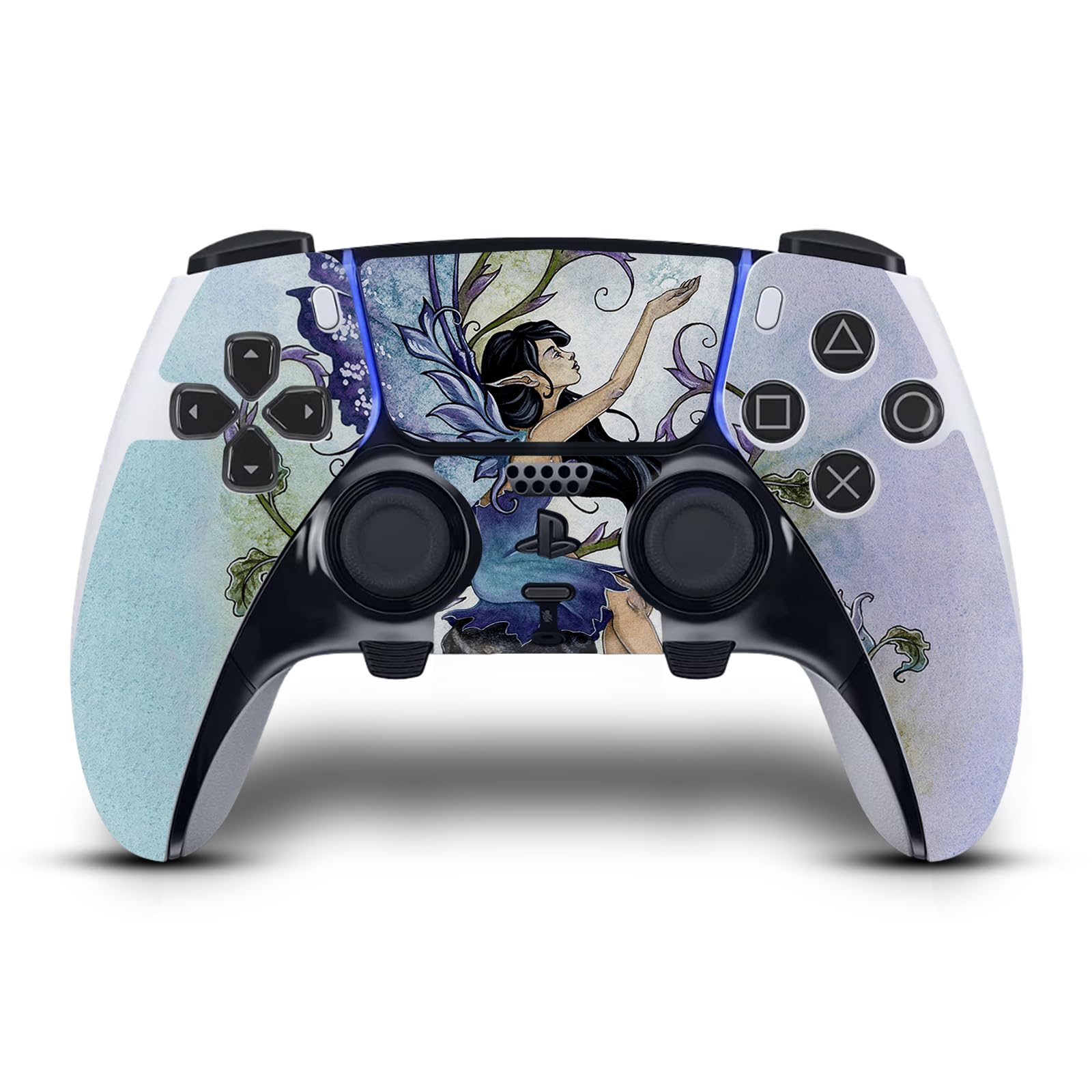 Official Licensed Amy Brown Pixie Fairy Art Vinyl Decal Skin Sticker Cover Compatible with Sony PlayStation 5 PS5 DualSense Edge Controller - Perfect for Gaming, Customization & Protection