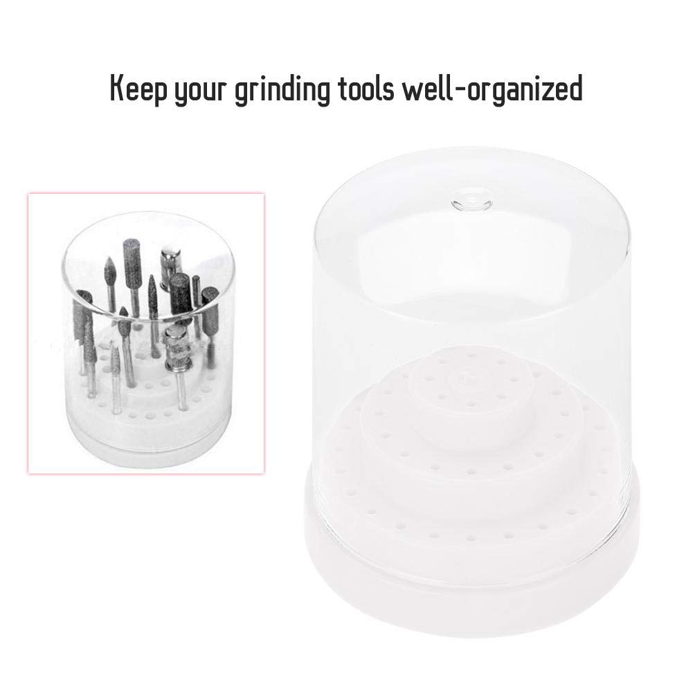 48-Slot Nail Drill Bit Storage Organizer Box - Dustproof Nail Tool Container for Nail Polish Heads & Accessories | Perfect for Salon Professionals & Home Manicure Kits