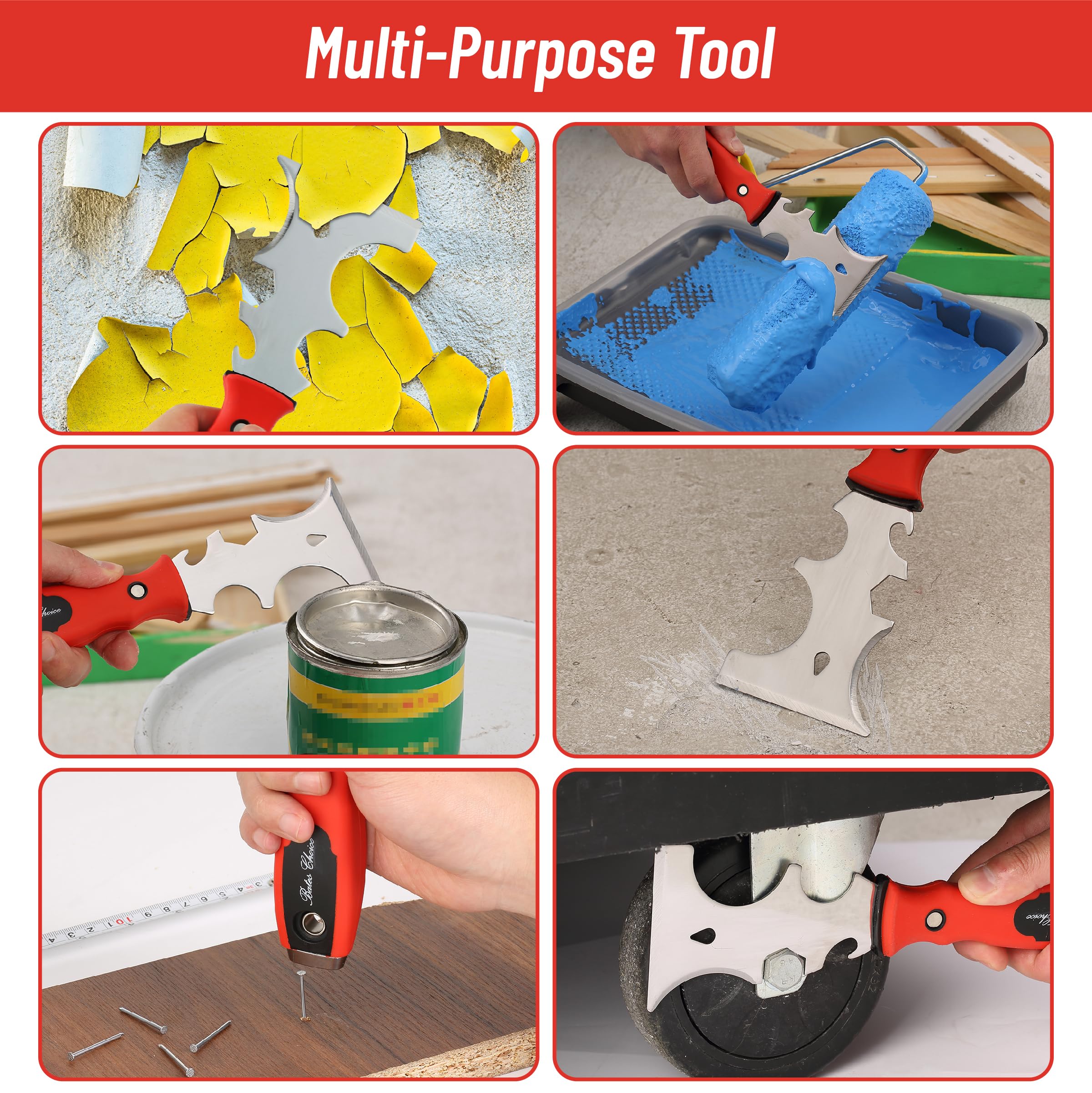 Bates 6-Piece Drywall Knife Set - Professional Drywall Finishing Tools with Mud Pan & Spackle Tools - Perfect for Wall Repair, Patching Holes & Smoothing Joint Compound - Essential for DIY Home Renovation & Construction Projects