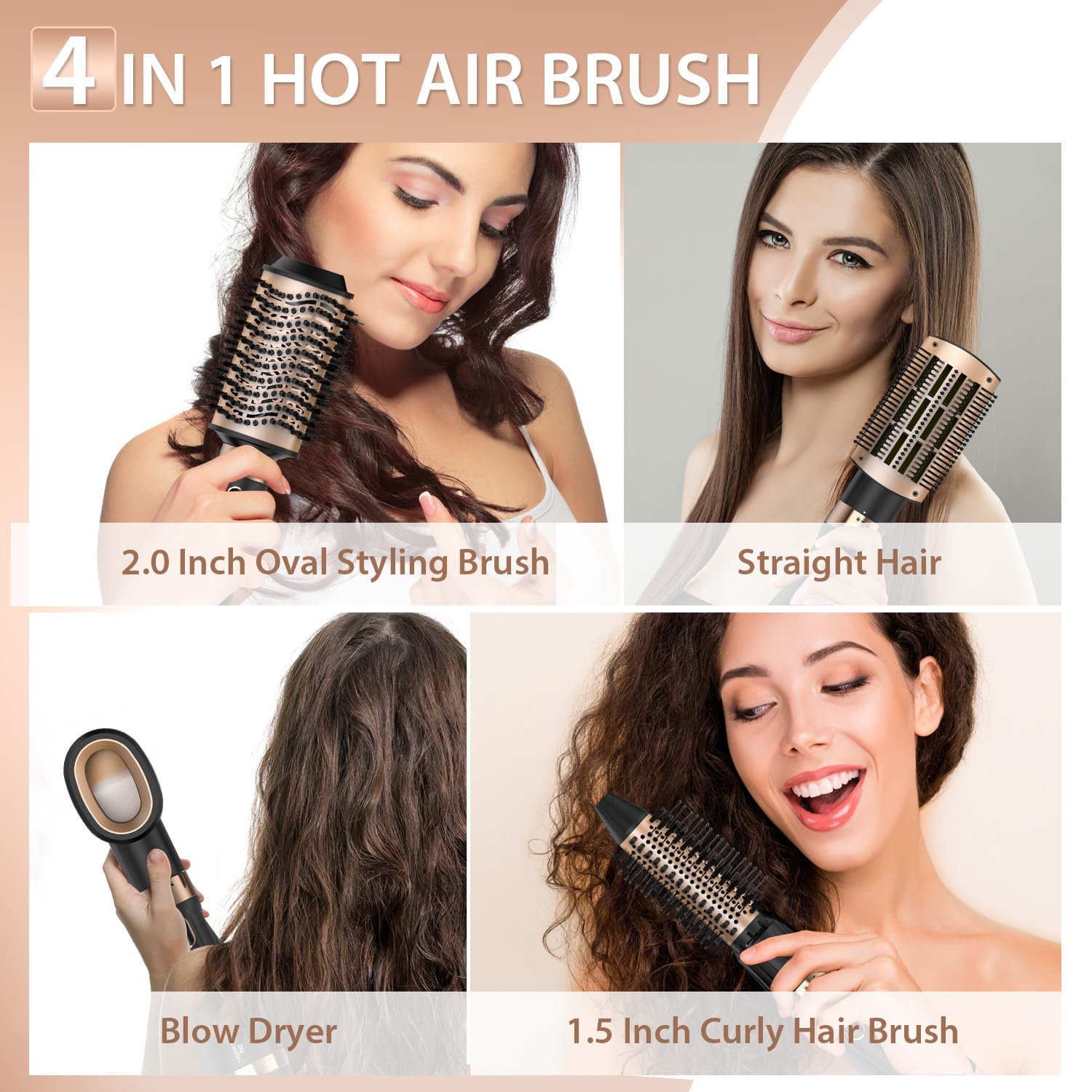 Nicebay Hair Dryer Brush - 3-in-1 Styling Tool for Straightening, Drying & Curling | Salon Results at Home