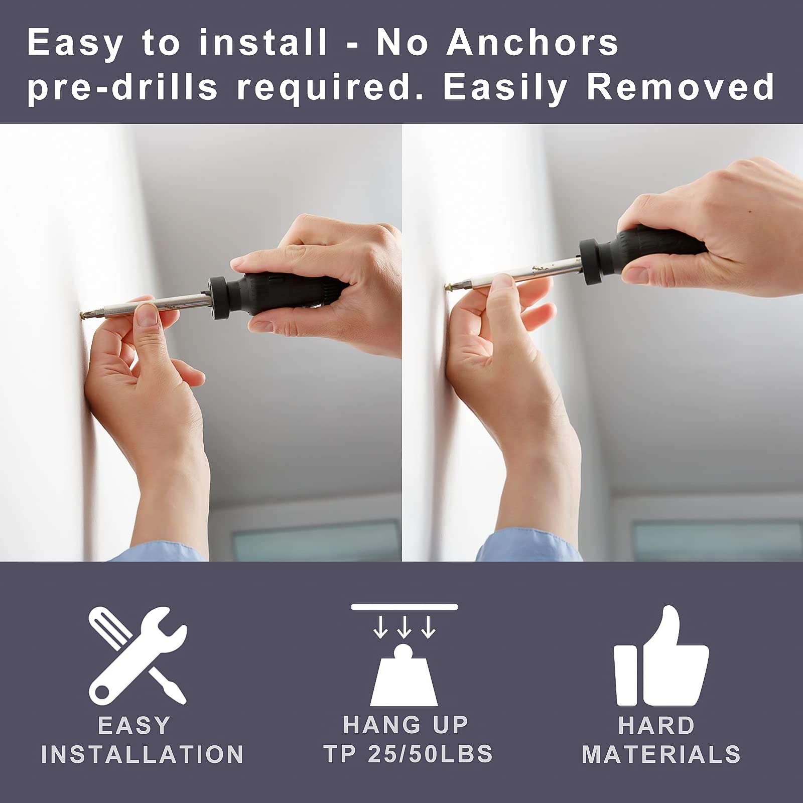 120Pcs Self Drilling Metal Drywall Anchors with Screws - Heavy Duty Wall Anchors Kit for Wood, Plastic & Drywall - Perfect for Hanging Shelves, Pictures & Home Decor