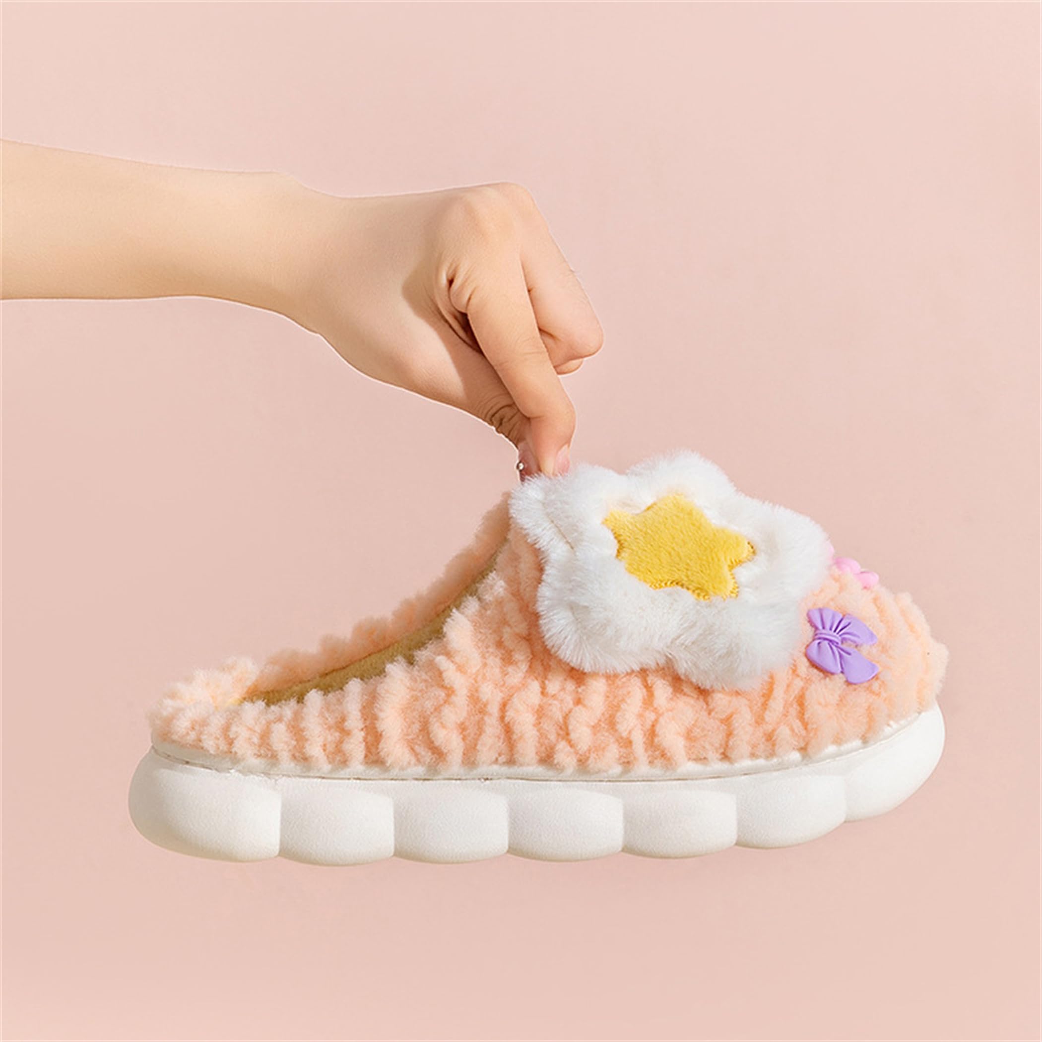 Star Cotton Slippers for Men & Women - Ultra Soft Plush Indoor House Shoes for Home Comfort | Cozy Lounge Wear for Relaxing Evenings