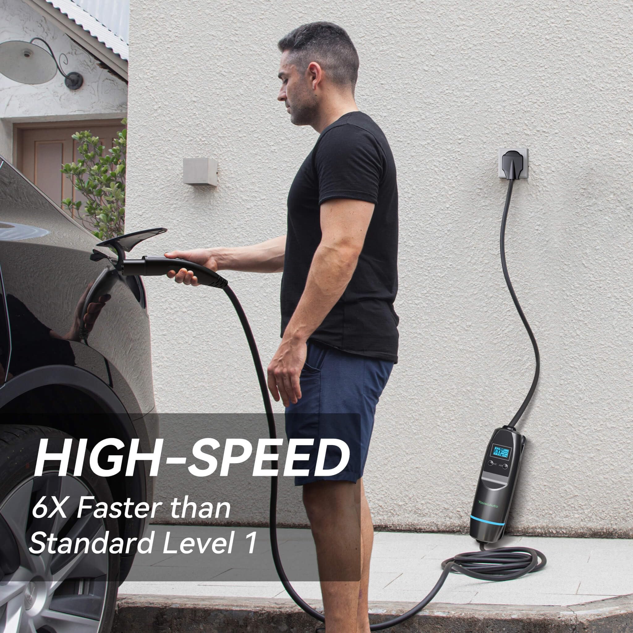 32 Amp 240V NEMA 14-50 EV Charger for Tesla - Level 2 Portable Wall Charger with 23ft Cable | NACS Electric Car Mobile Charger Compatible with All Tesla Models X/Y/3/S | Perfect for Home, Garage & Road Trip Charging
