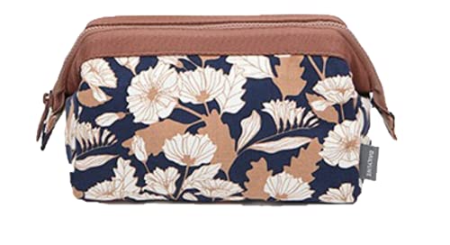 TINSICO Travel Organizer Bag - Waterproof Toiletry & Cosmetic Organizer for Women | Jewelry & Electronics Storage Case | Perfect for Vacation, Business Trips & Daily Use (Brown Daisy Pattern)