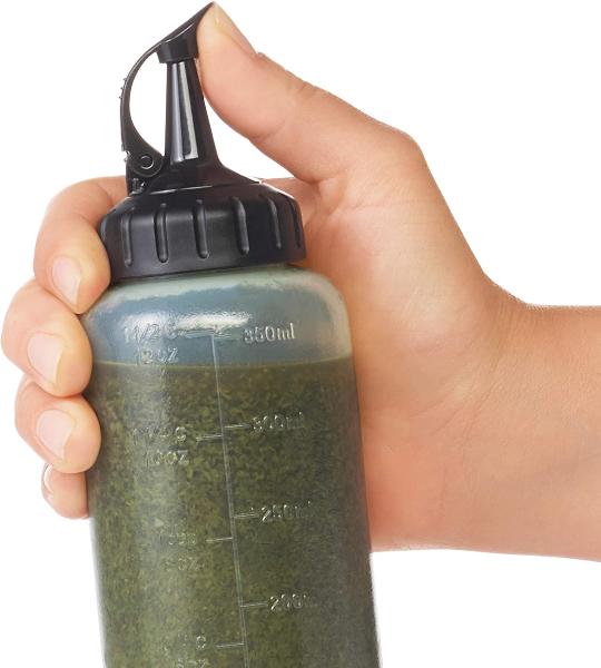 OXO Good Grips 3-Piece Squeeze Bottle Set - Leakproof Condiment Dispensers for Kitchen, BBQ & Baking - Perfect for Sauces, Dressings & Oils (12oz, 8oz, 6oz)