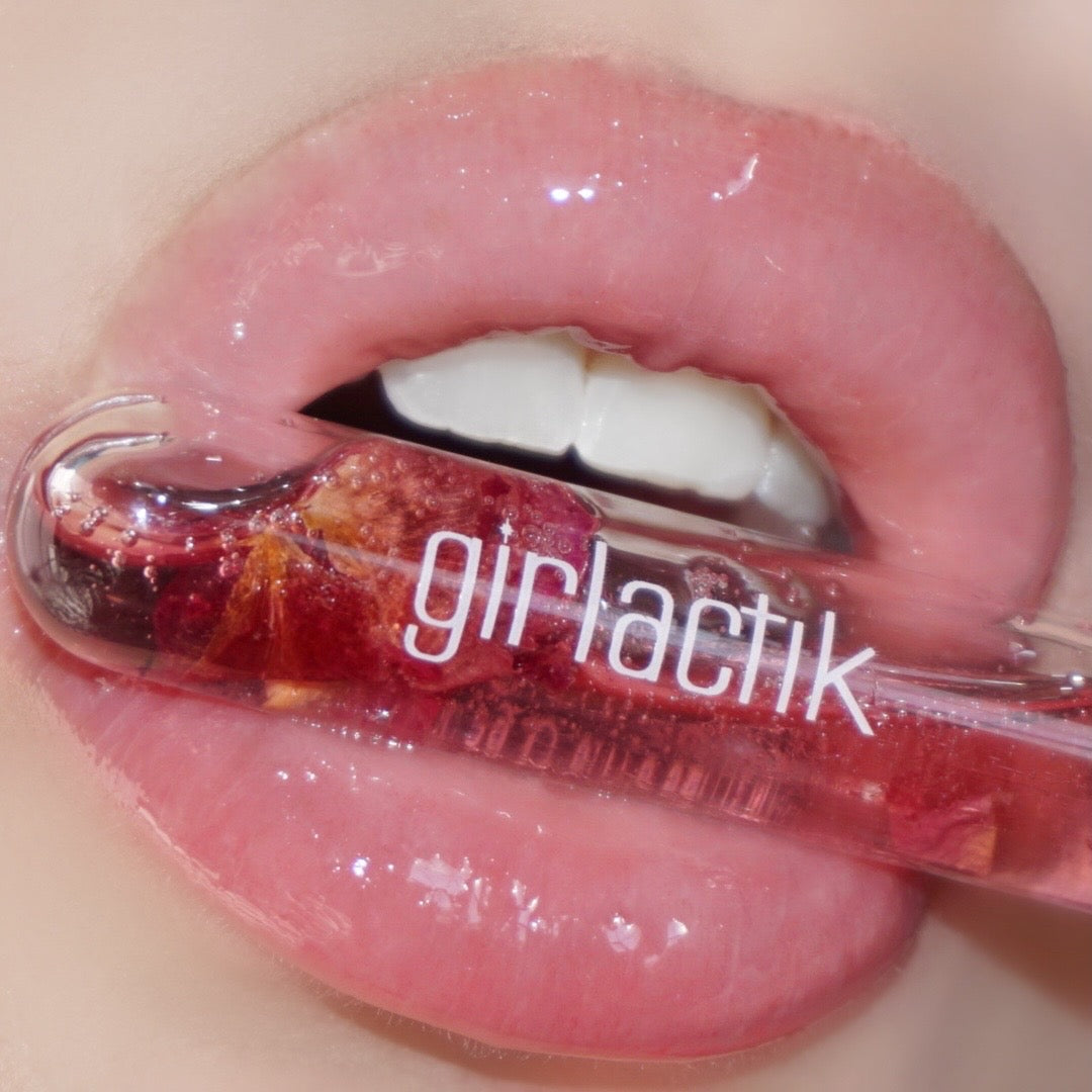 Pure Rose Oil Clear Petal Gloss - Natural Lip Moisturizer & Shine Enhancer for Soft Kissable Lips | Perfect for Daily Hydration & Night Care