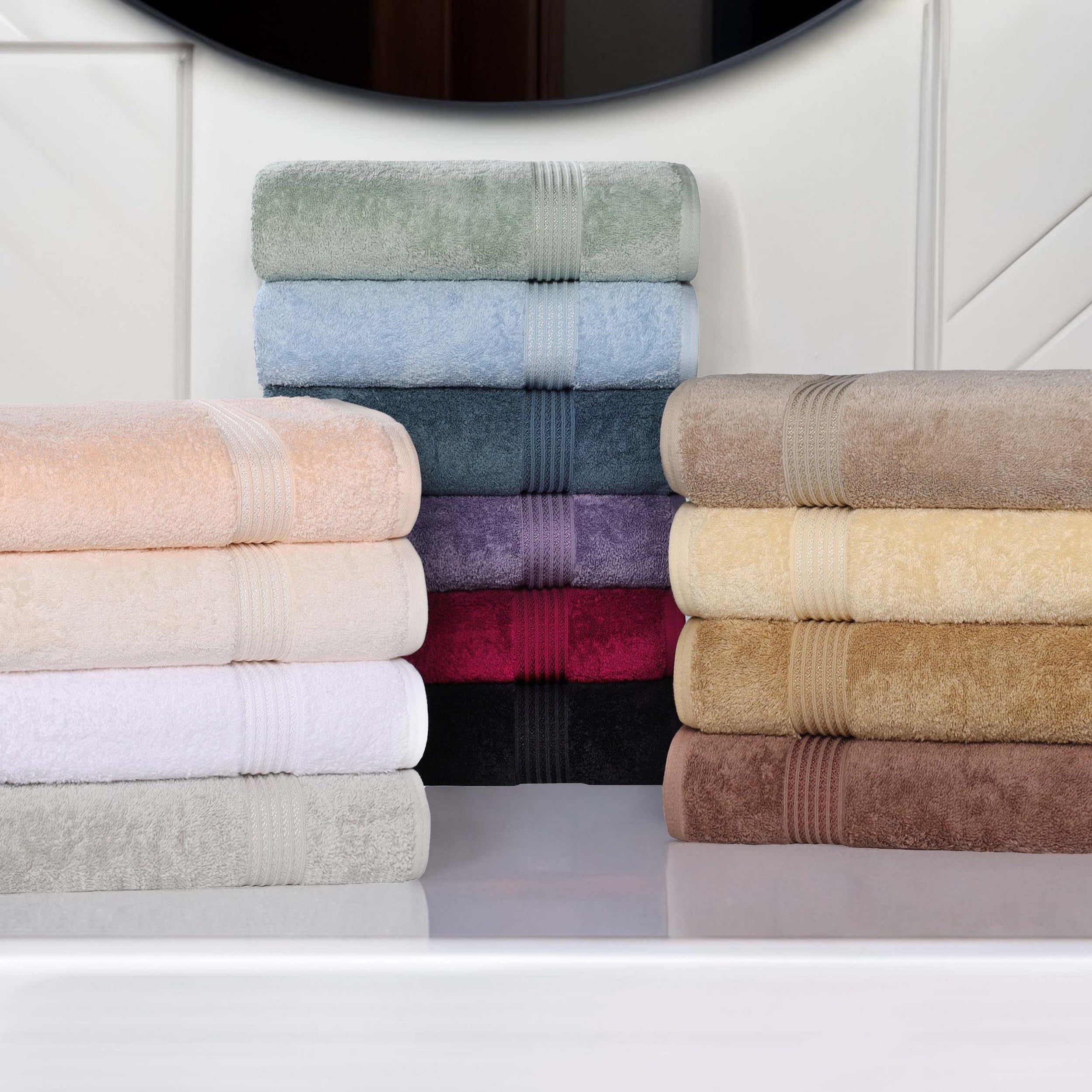Premium 8-Piece Egyptian Cotton Towel Set - Ultra Soft & Absorbent Bath, Hand & Face Towels for Home, Master Bathroom & Spa - Includes 2 Bath, 2 Hand, 4 Washcloths - Quick Dry Luxury Towels in Royal Purple - Perfect for Everyday Use, Guest Bathrooms & Hotel-Style Decor