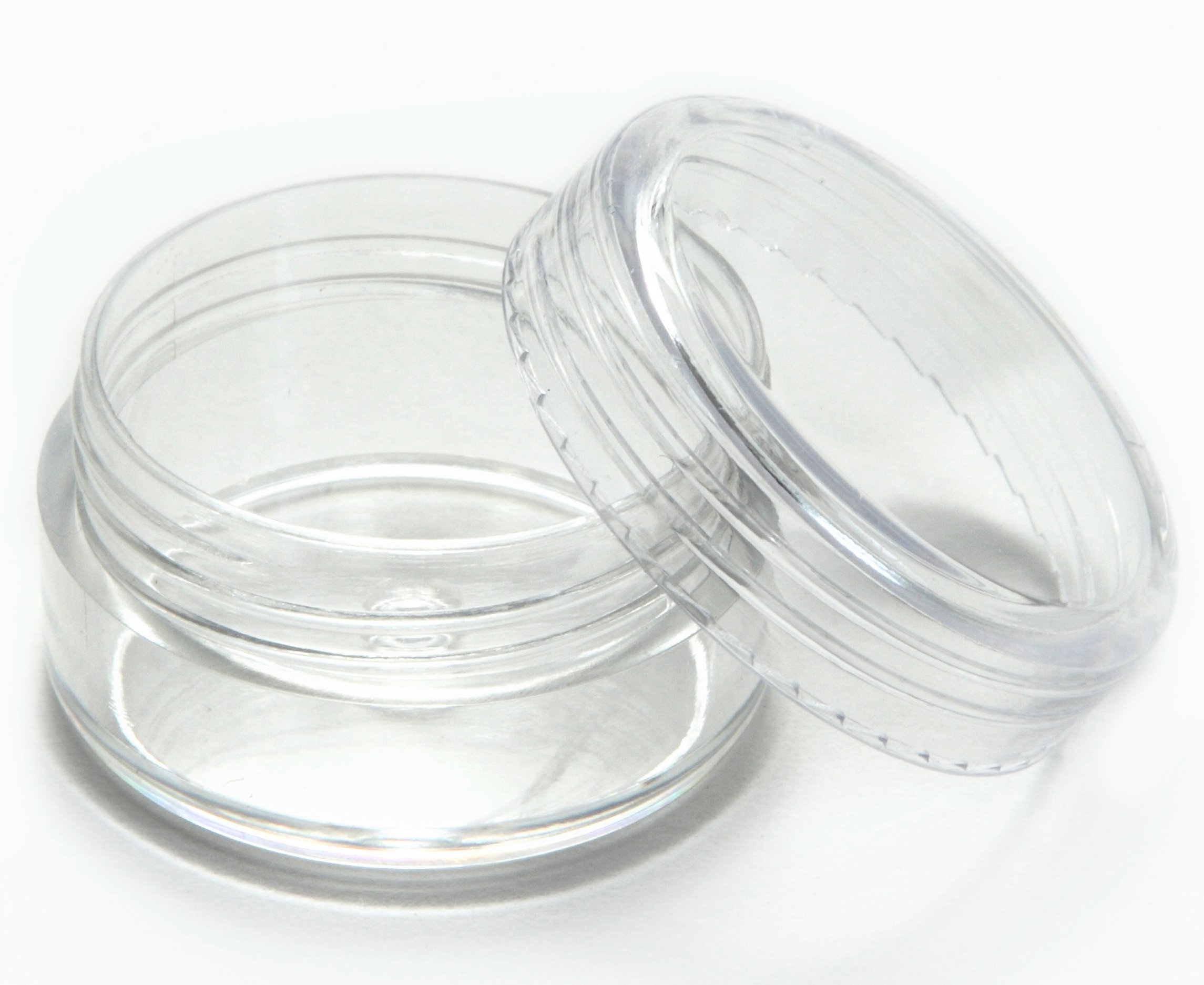 50 New Clear Empty 5 Gram Plastic Pot Jars - Small Cosmetic Containers for Lip Balm, Creams & Travel Size Products - Perfect for DIY, Salves & Mini Storage