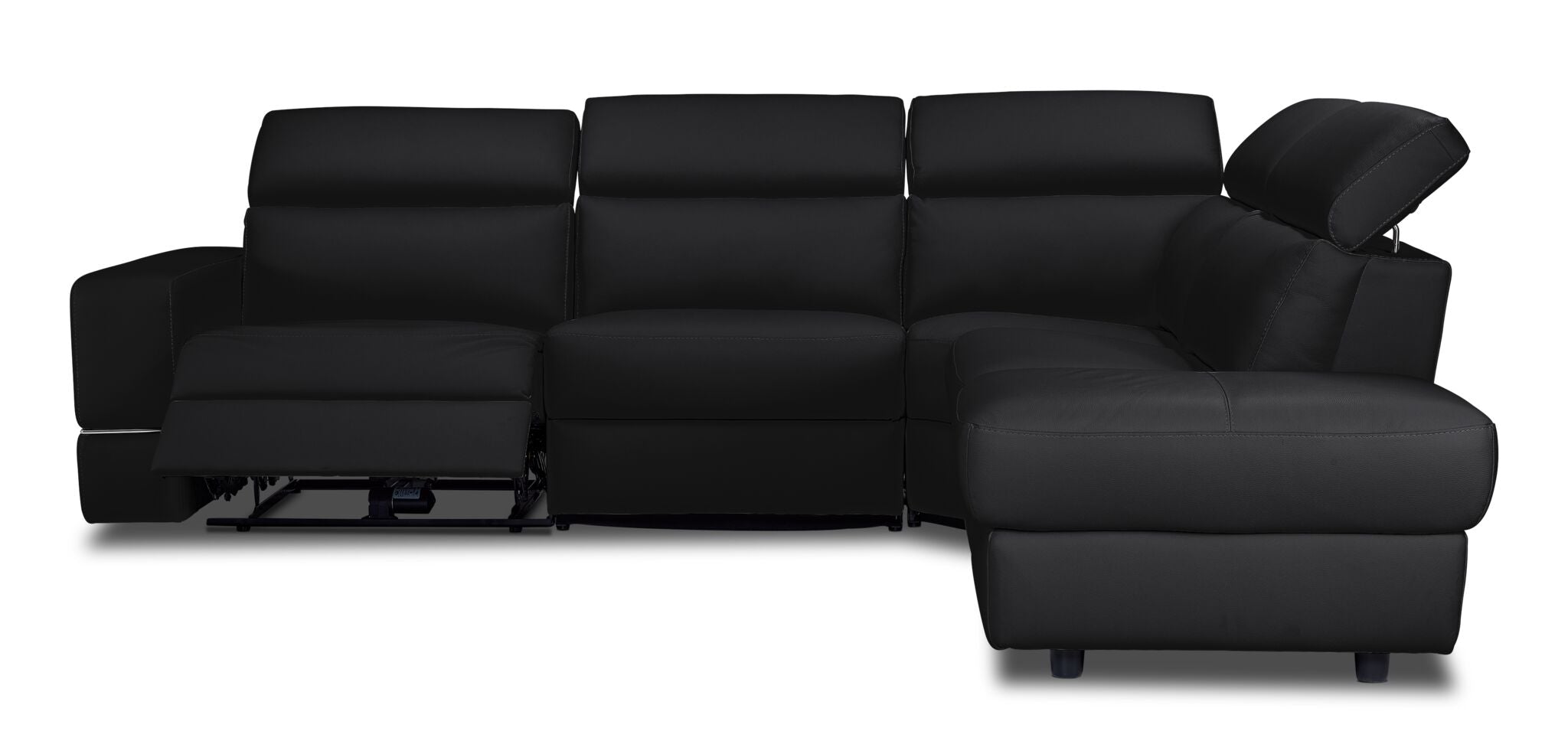 Bianca 3-Piece Power Reclining Sectional Sofa with Right Facing Chaise in Dark Gray - Perfect for Living Room, Home Theater & Family Gatherings