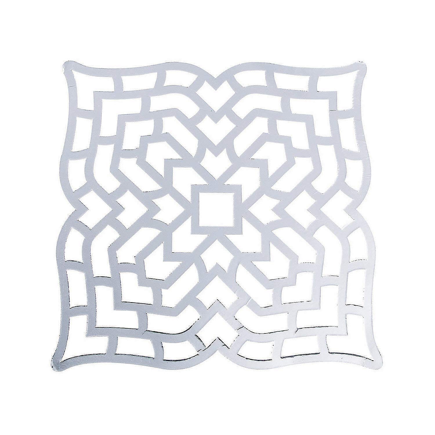 Premium Silver Foil Cardstock Placemats - 24-Piece Set for Elegant Dinner Parties, Weddings, and Holiday Celebrations - Durable & Stylish Table Decor