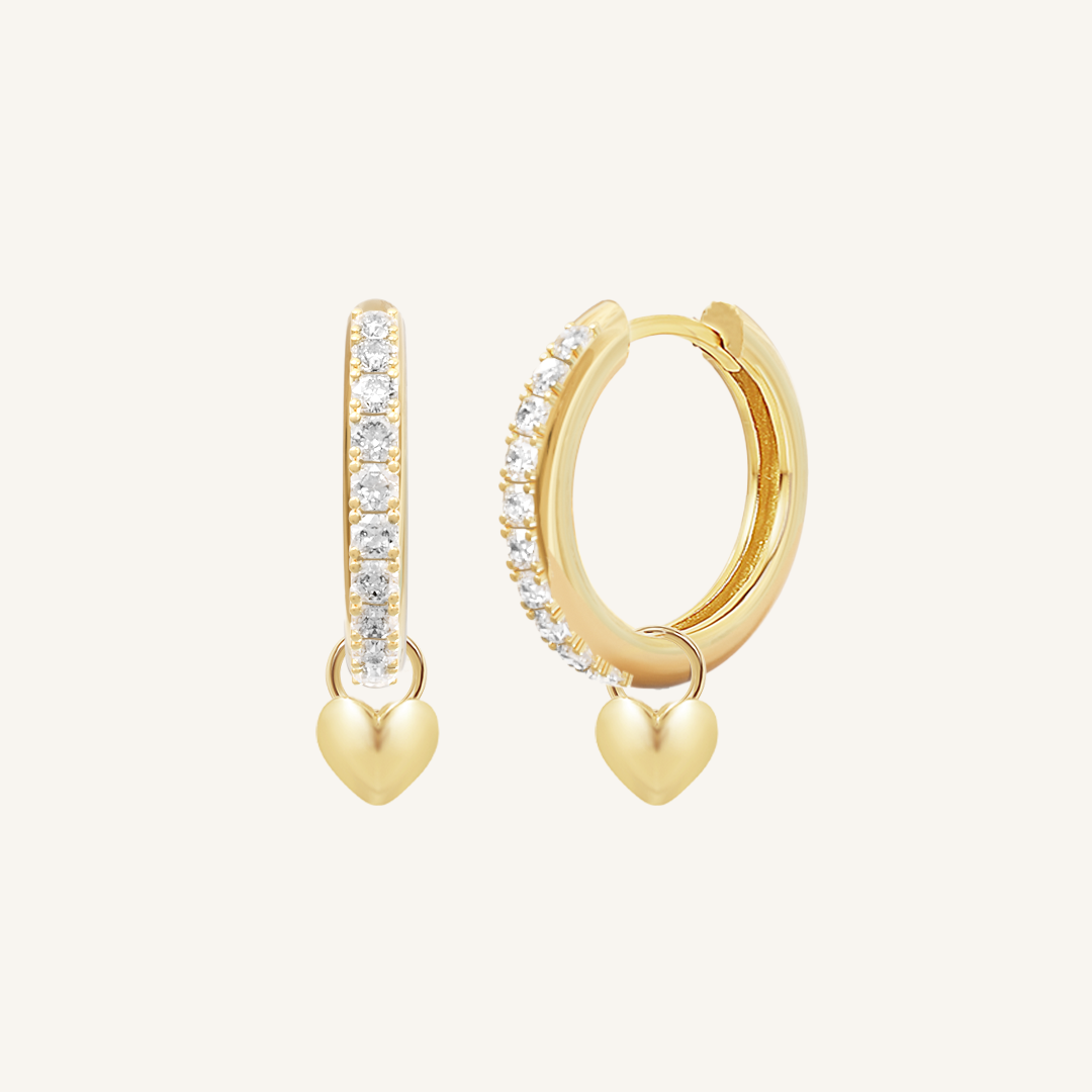 Behold Heart Crystal Hoops - Elegant Dangle Earrings for Women, 925 Sterling Silver Hypoallergenic Jewelry | Perfect for Valentine's Day, Anniversary Gifts, Date Night & Special Occasions