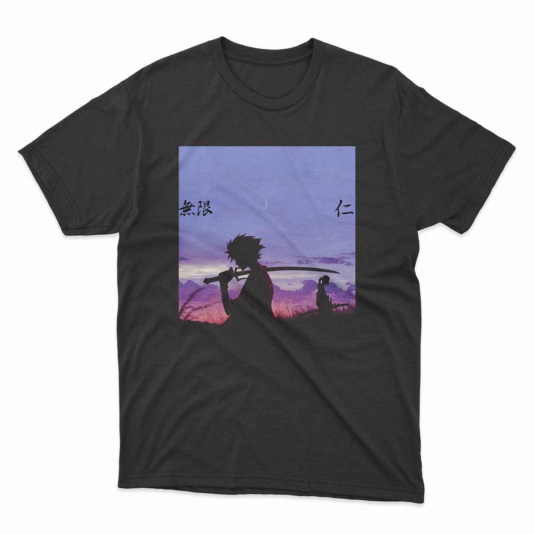 Unisex Anime T-Shirt | Samurai Champloo & Mugen Jin Graphic Tee | Manga Inspired Grunge Black Shirt for Casual Wear & Cosplay