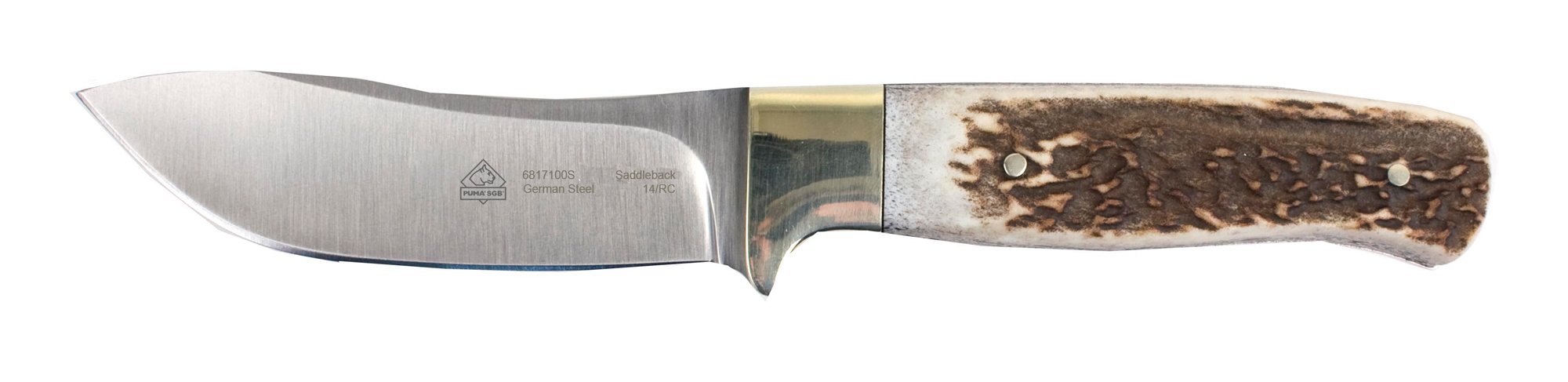 Puma SGB Saddleback Stag Hunting Knife with Leather Sheath - Premium Outdoor Hunting Knife for Camping, Survival & Bushcraft