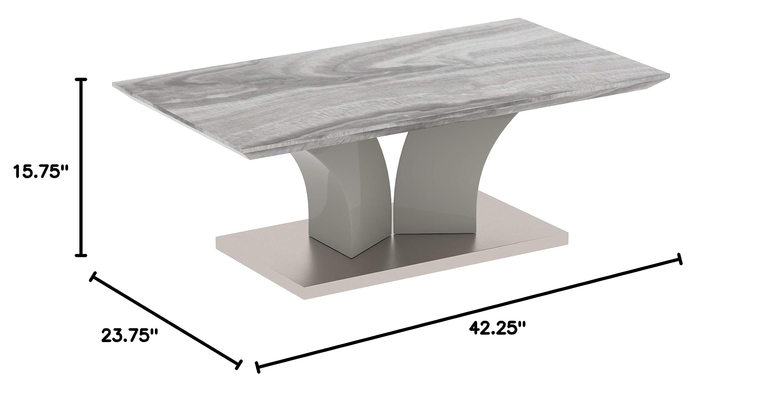 Modern Grey Napoli Coffee Table - Stylish Living Room Furniture for Home Decor & Small Space