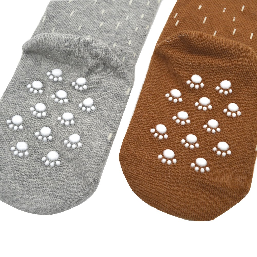 Baby & Kids Knee-High Cotton Socks with Non-Slip Grips - 2 Pack | Soft & Comfortable for Playtime, School & Daily Wear