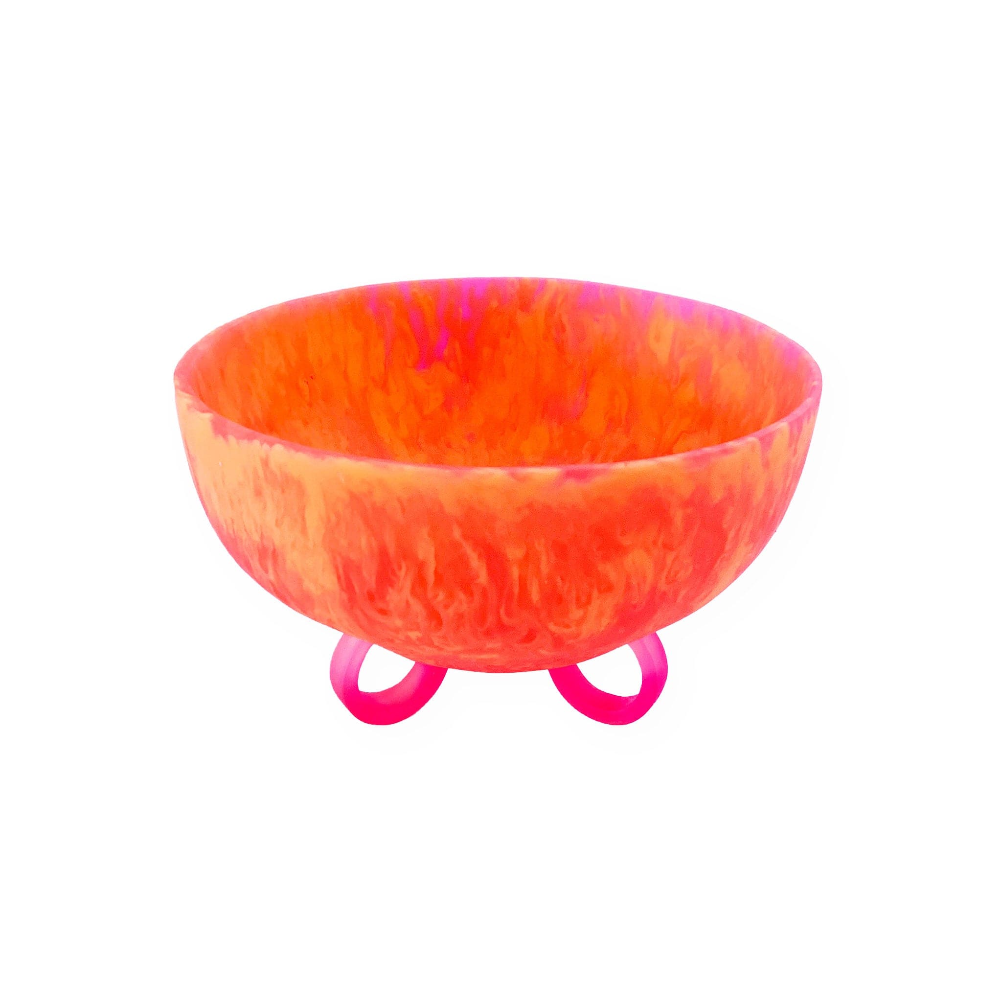 Two Tone Sculptural Resin Bowl - Flamingo & Candy Design - Modern Home Decor for Dining Table, Centerpiece, or Gift Idea