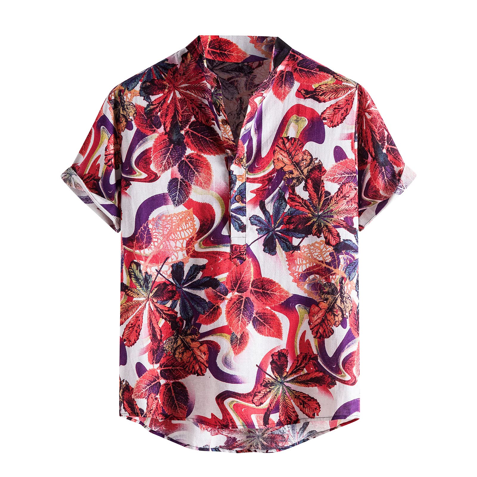 RIZI Men's Cotton Linen Hawaiian Shirt - Beach & Summer Wear