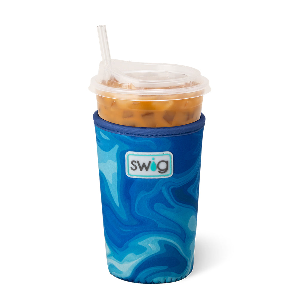 Blue Lagoon Medium Iced Cup Coolie - Insulated Beverage Sleeve for Cold Drinks, Perfect for Iced Coffee, Smoothies, and Summer Cocktails at Home or Outdoor Parties
