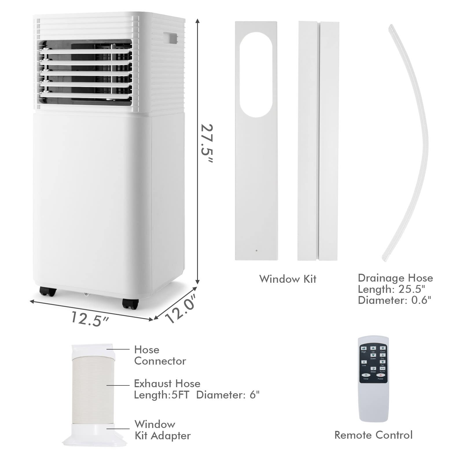 PETSITE 10000 BTU Portable Air Conditioner - 3-in-1 Cooling Unit with Fan & Dehumidifier for Rooms Up to 350 sq.ft | Perfect for Bedrooms, Offices & Small Apartments (Black)