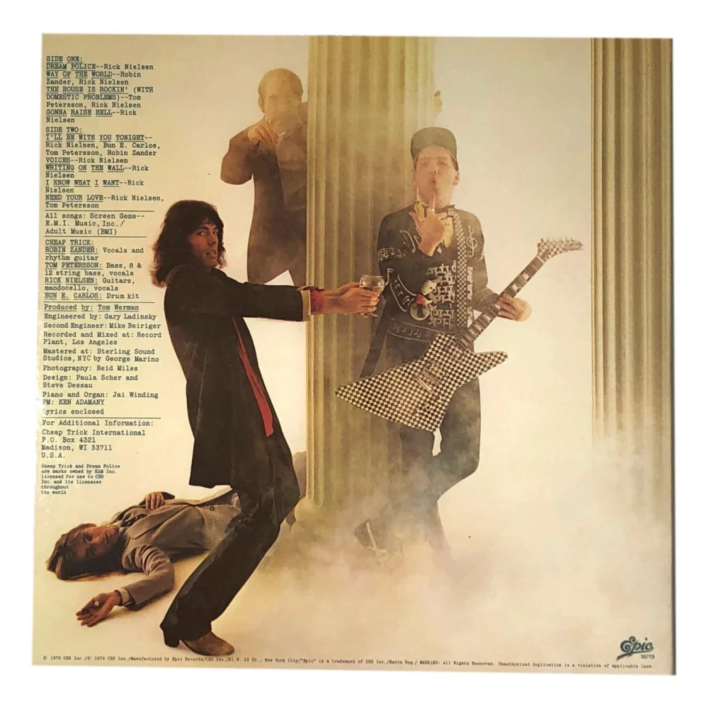 Authentic Hand-Signed Dream Police LP Album by Cheap Trick - Nielsen & Zander Peterson - JSA Certified COA - Perfect for Music Collectors & Rock Memorabilia Displays