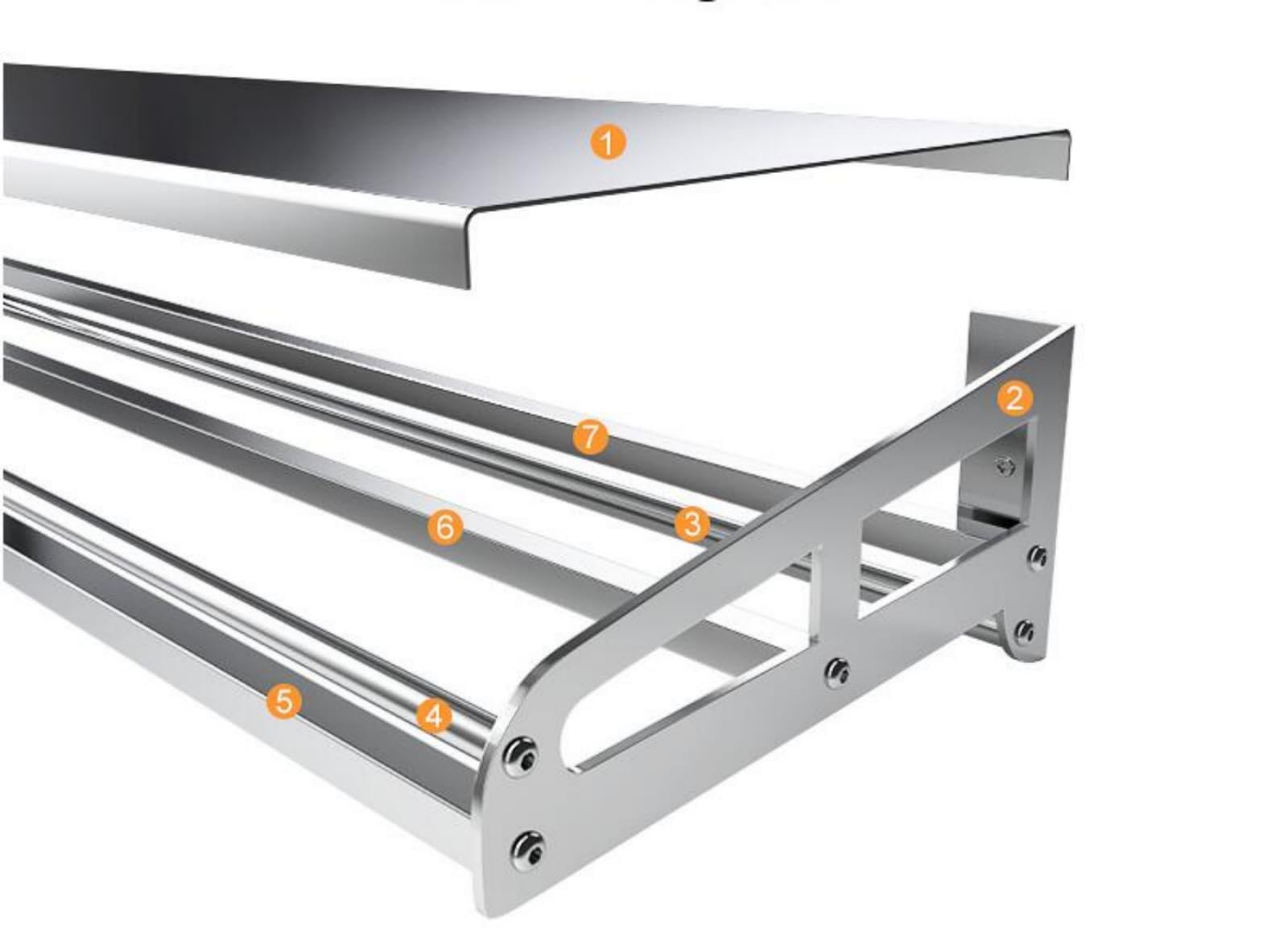 304 Stainless Steel Wall Mount Shelf - 23.6