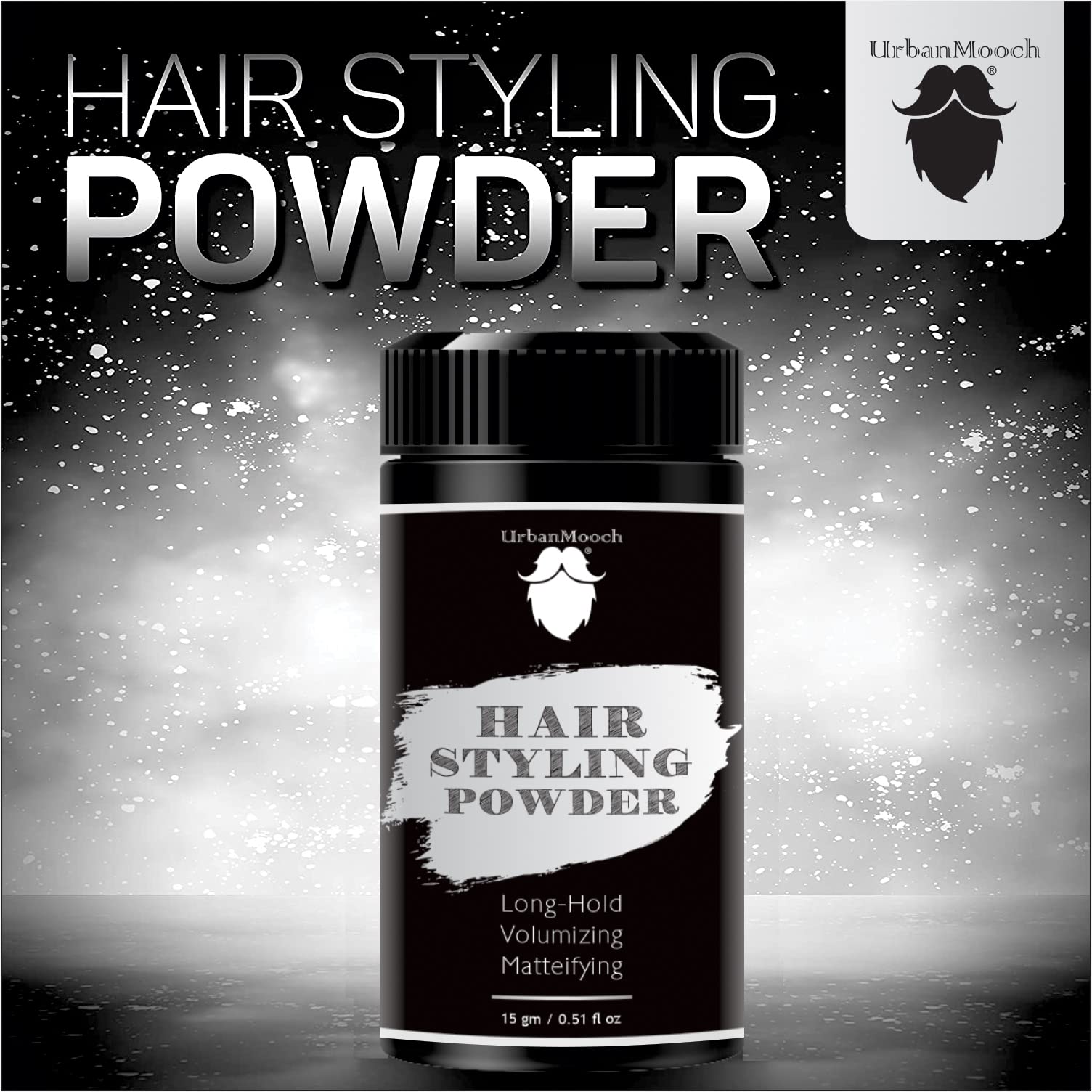 UrbanMooch Hair Volumizing Powder Wax for Men - Strong Hold Texture Powder with Matte Finish | 24 Hour Long-Lasting Styling | Natural & Safe Hair Product (15g) | Perfect for Everyday Use, Special Occasions & Hairstyling Needs