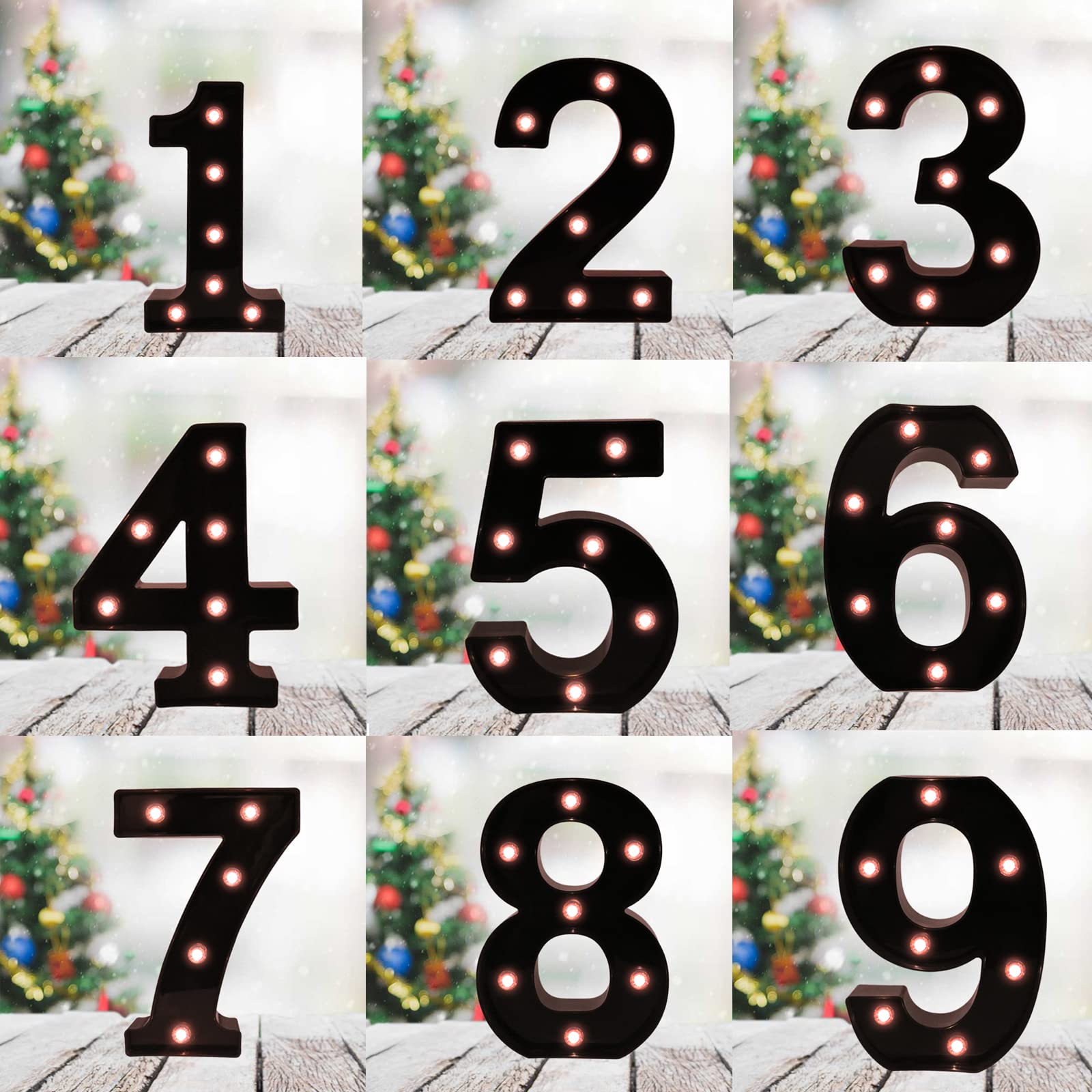 LED Marquee Number Sign - Light Up Black Alphabet & Number Lights for Home, Bar, Christmas, Birthday, Wedding Decor - Perfect for Night Lights & Party Decorations