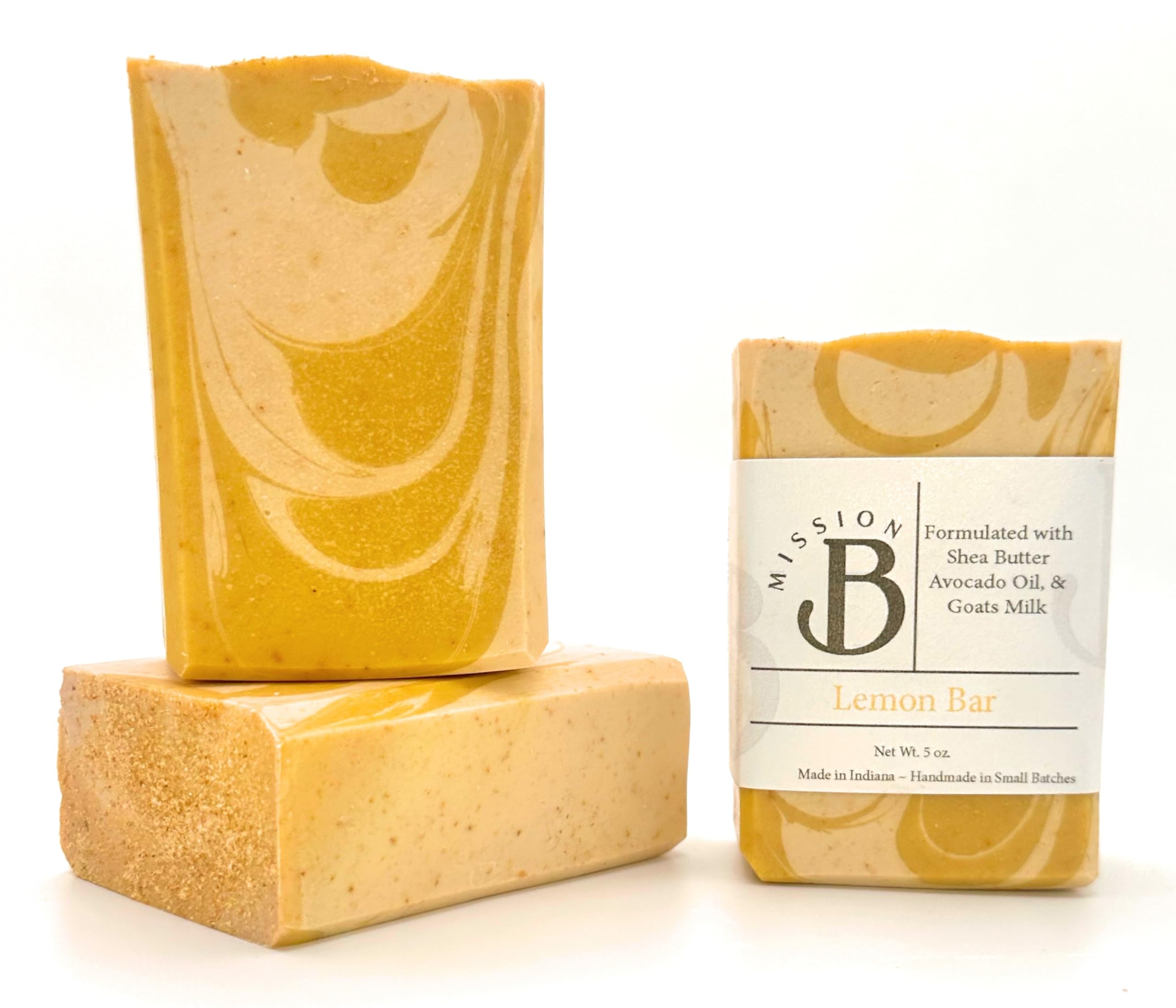 Handmade Exfoliating Lemon Bar Soap with Shea Butter, Avocado Oil & Goat Milk - 5 oz Natural Skincare for Dry Skin & Body Exfoliation - Perfect for Shower, Bath & Gift Sets