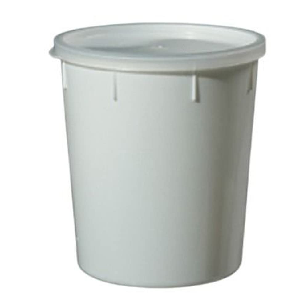 1L White Polypropylene Conical Container (Case of 80) - 130mm Height x 105mm Diameter - Ideal for Lab Storage, Chemical Handling & Industrial Use