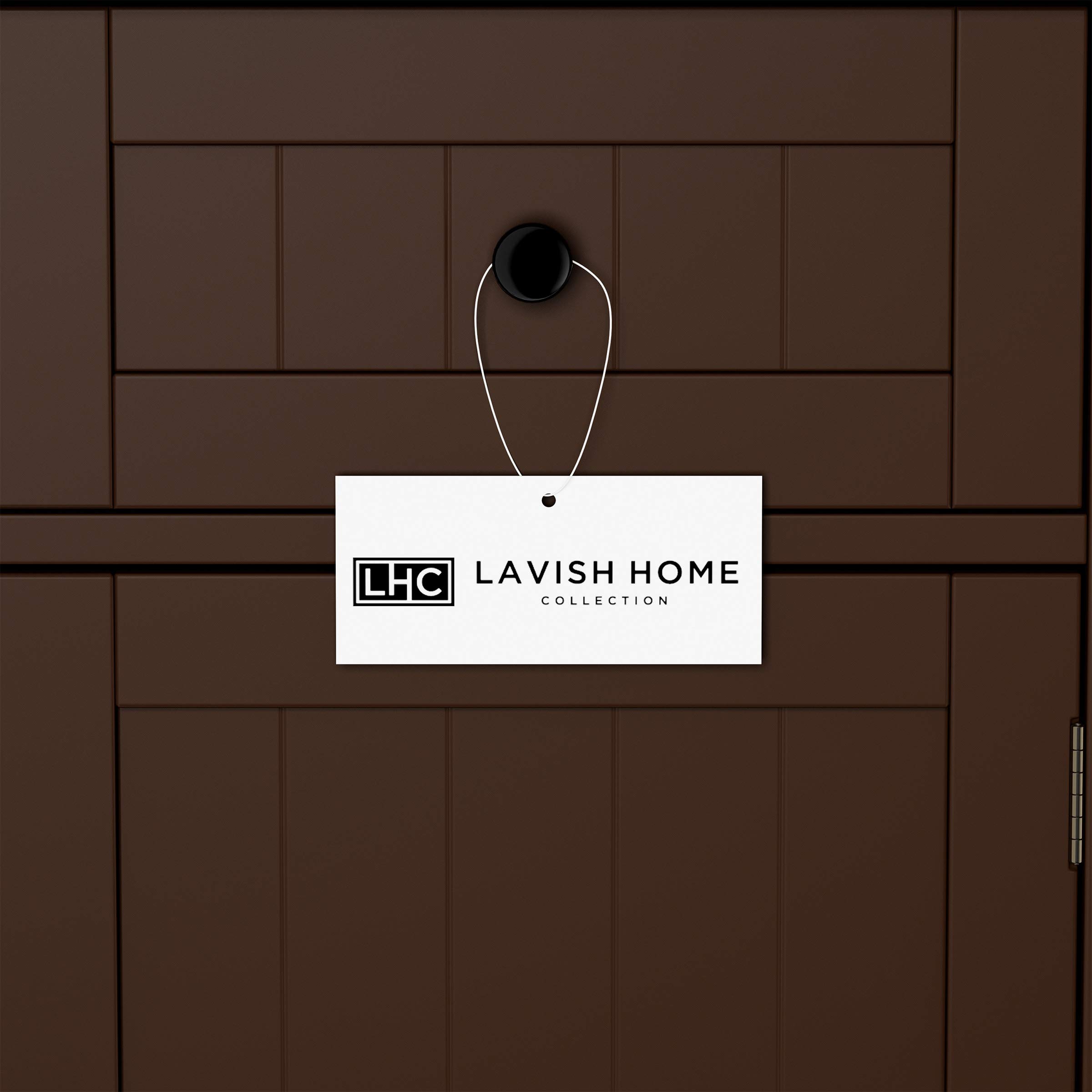 Lavish Home 2-Piece Traditional Accent Table Set with Storage Drawer & Cabinet - Dark Brown Night Stands for Bedroom or Living Room | Perfect for Small Spaces, Apartment Decor & Home Organization