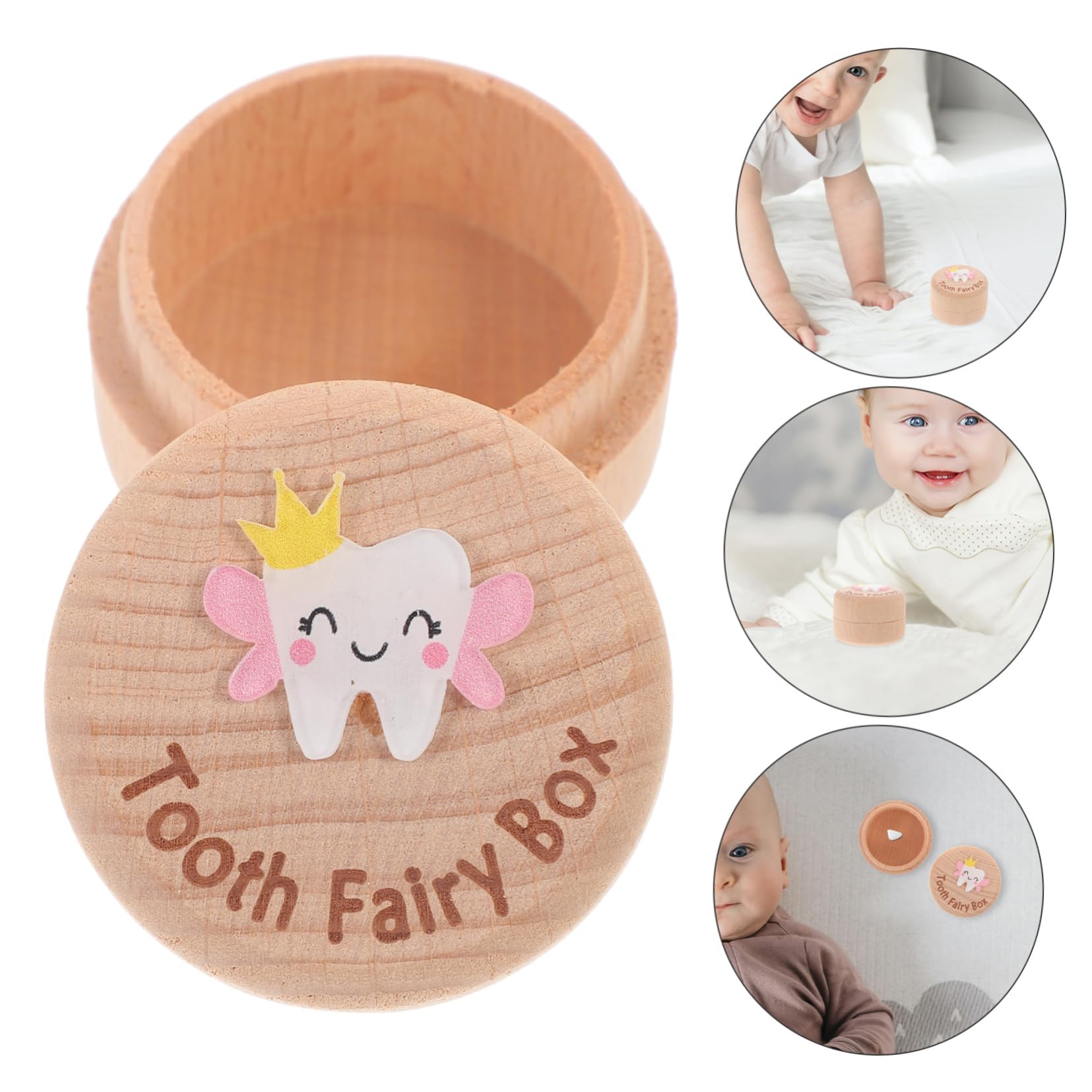 Wooden Tooth Storage Box - Tooth Saver & Organizer for Kids & Adults - Perfect for Baby Teeth Keepsakes, Tooth Fairy Gifts, and Dental Collections