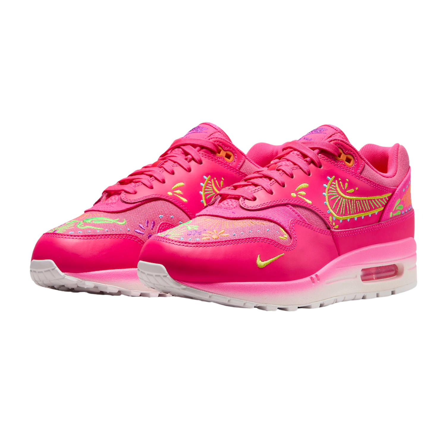 Nike Air Max 1 PRM Dia De Muertos Pink Multicolor Sneakers - Limited Edition Day of The Dead Shoes for Women & Men - Perfect for Halloween, Streetwear & Casual Fashion