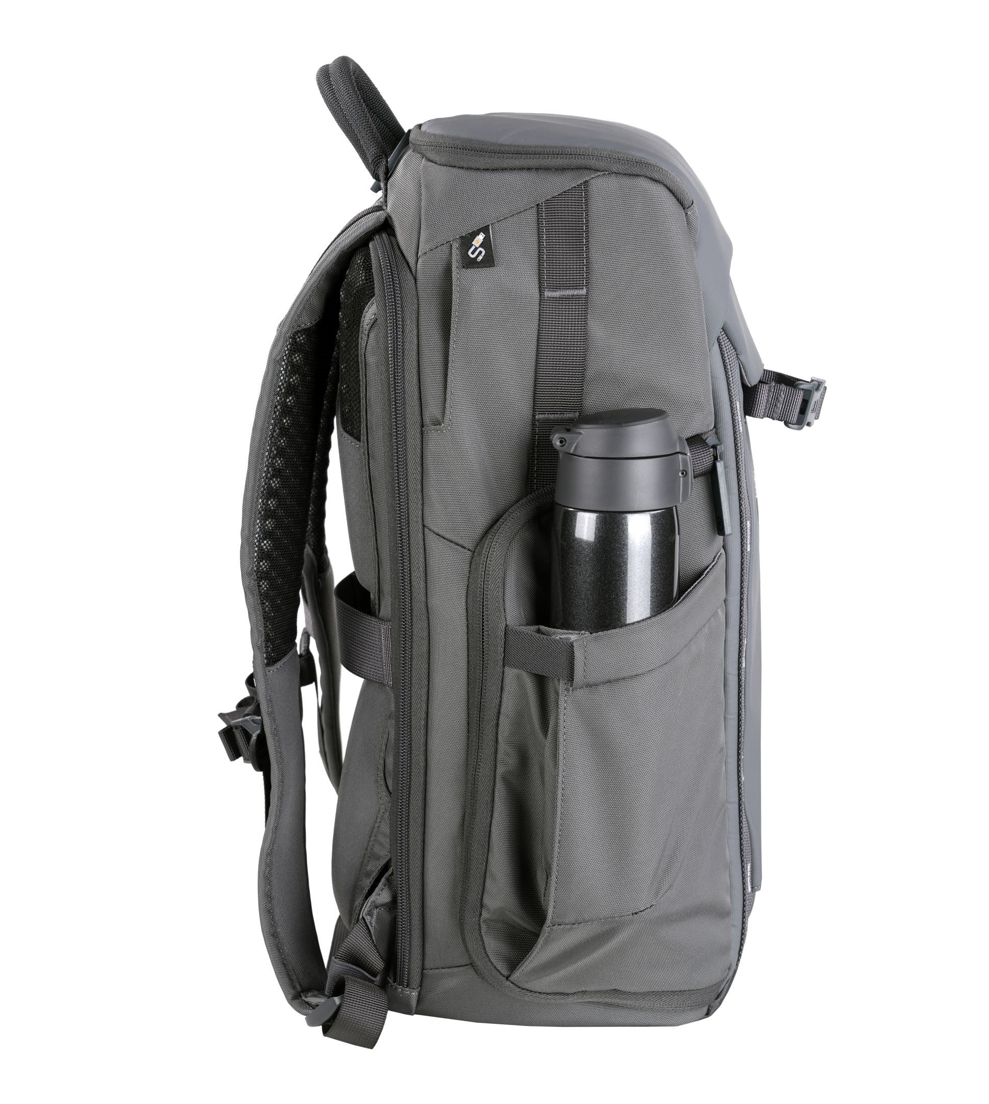 VEO Adaptor R48 Black Camera Backpack with USB Charging Port & Rear Access - Professional DSLR/SLR Camera Bag for Photographers, Travel & Outdoor Photography Gear Storage