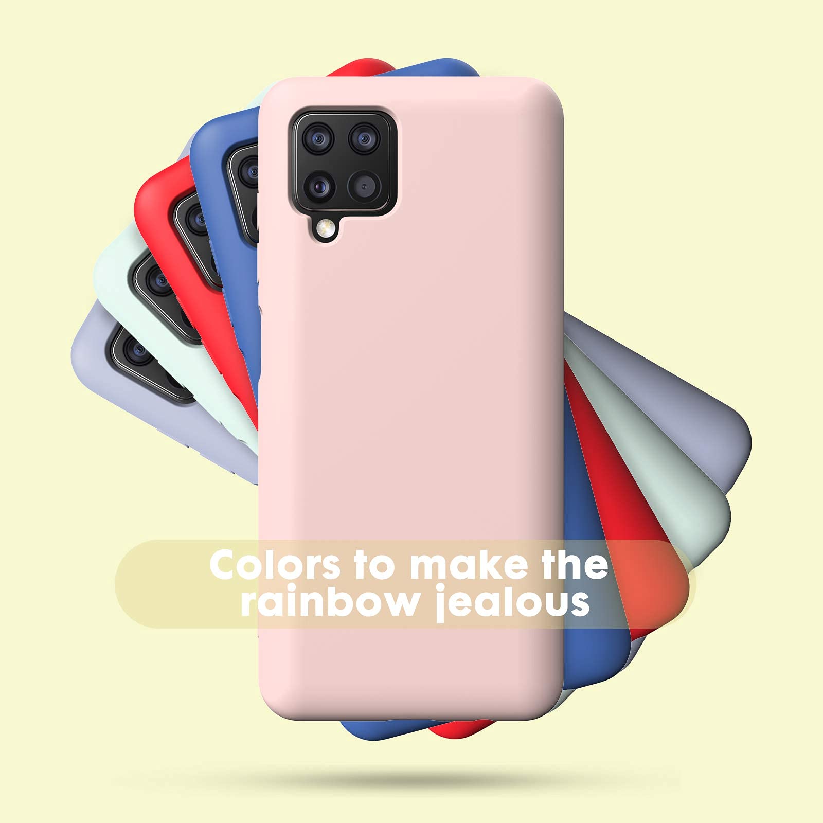 Samsung Galaxy A12 Case - Shockproof Liquid Silicone Phone Cover with Soft Microfiber Lining | Slim Protective Gel Rubber Case for Samsung Galaxy A12 (Pink) | Perfect for Everyday Use, Travel & Outdoor Activities