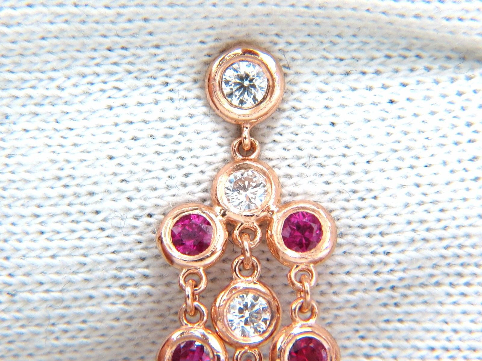3.00ct Natural Deep Red Ruby Diamond Dangle Earrings in 14K Gold - Elegant Drop Earrings for Women, Perfect for Weddings, Parties & Special Occasions