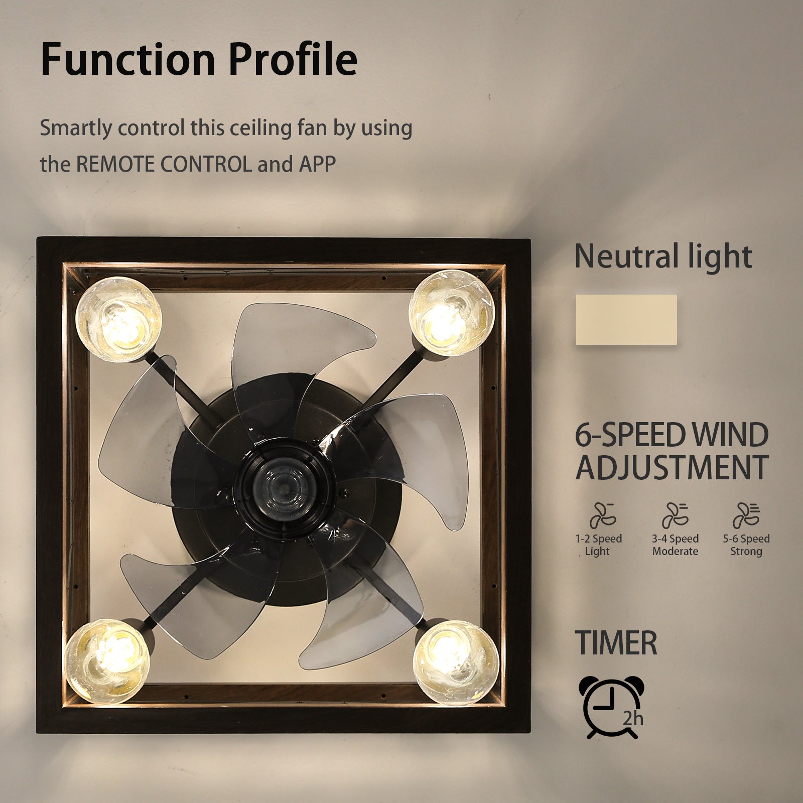 18 Inch Smart Caged Ceiling Fan with LED Lights, Remote Control & APP Control - Perfect for Living Room, Bedroom, and Patio Cooling
