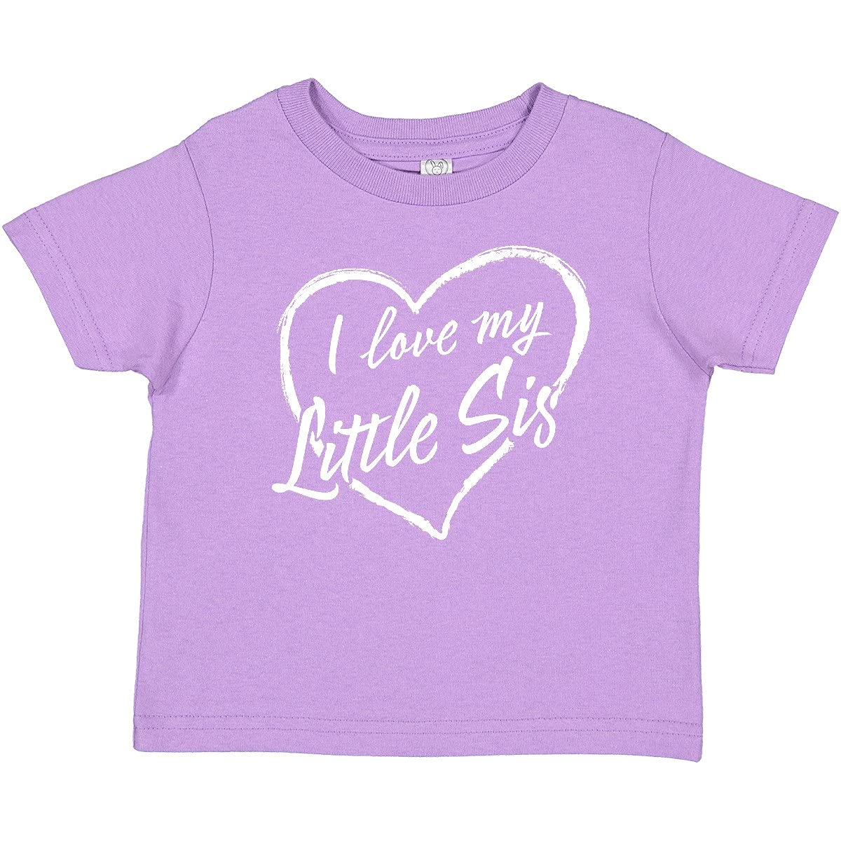 Inktastic I Love My Little Sis White Chalk Heart Baby T-Shirt - Cute Sibling Matching Outfits for Toddlers & Infants