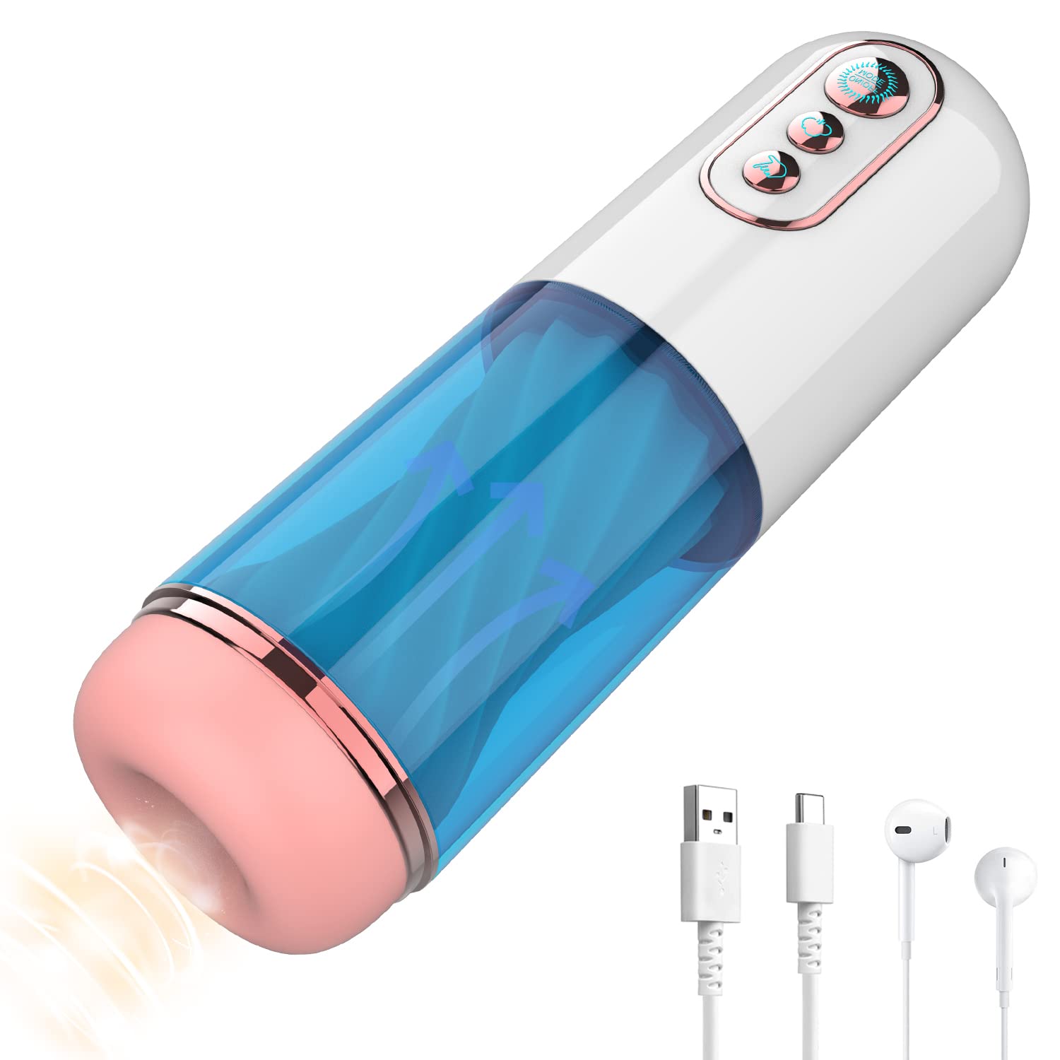 2022 Upgraded Automatic Male Masturbator - 7 Vibration & Suction Modes Hands-Free Pocket Pussy with 3D Realistic Texture | Adult Sensory Toy for Men | Perfect for Solo Play, Travel & Discreet Pleasure
