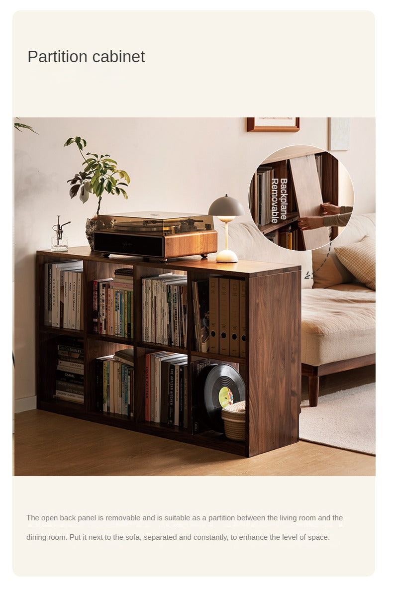 Solid Black Walnut & Ash Wood Bookcase Shelf - Rustic Floor Standing Bookshelf for Living Room, Home Office & Library Storage