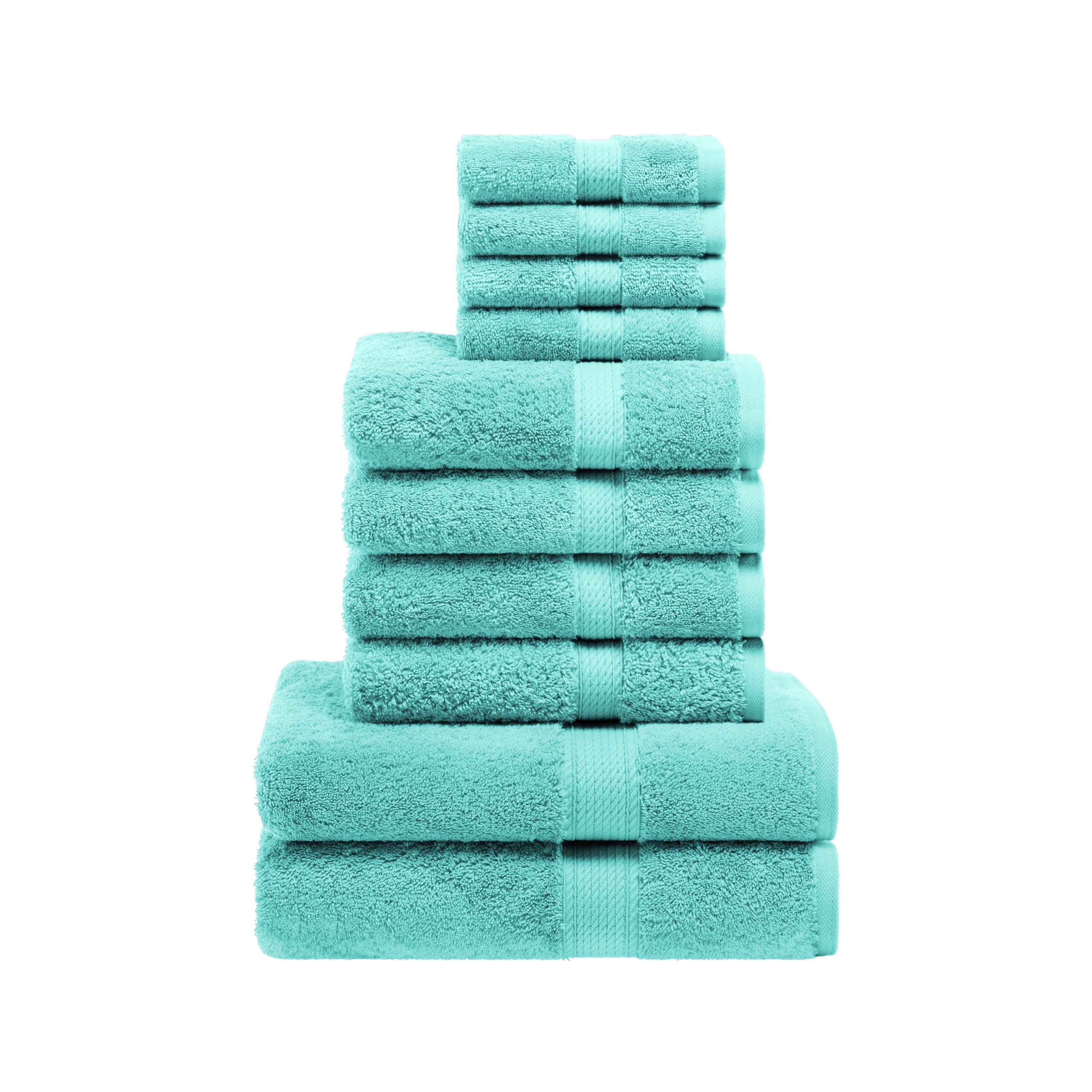 Premium Egyptian Cotton 10-Piece Towel Set - Ultra Soft, Heavyweight & Plush for Bath, Spa & Luxury Home Use