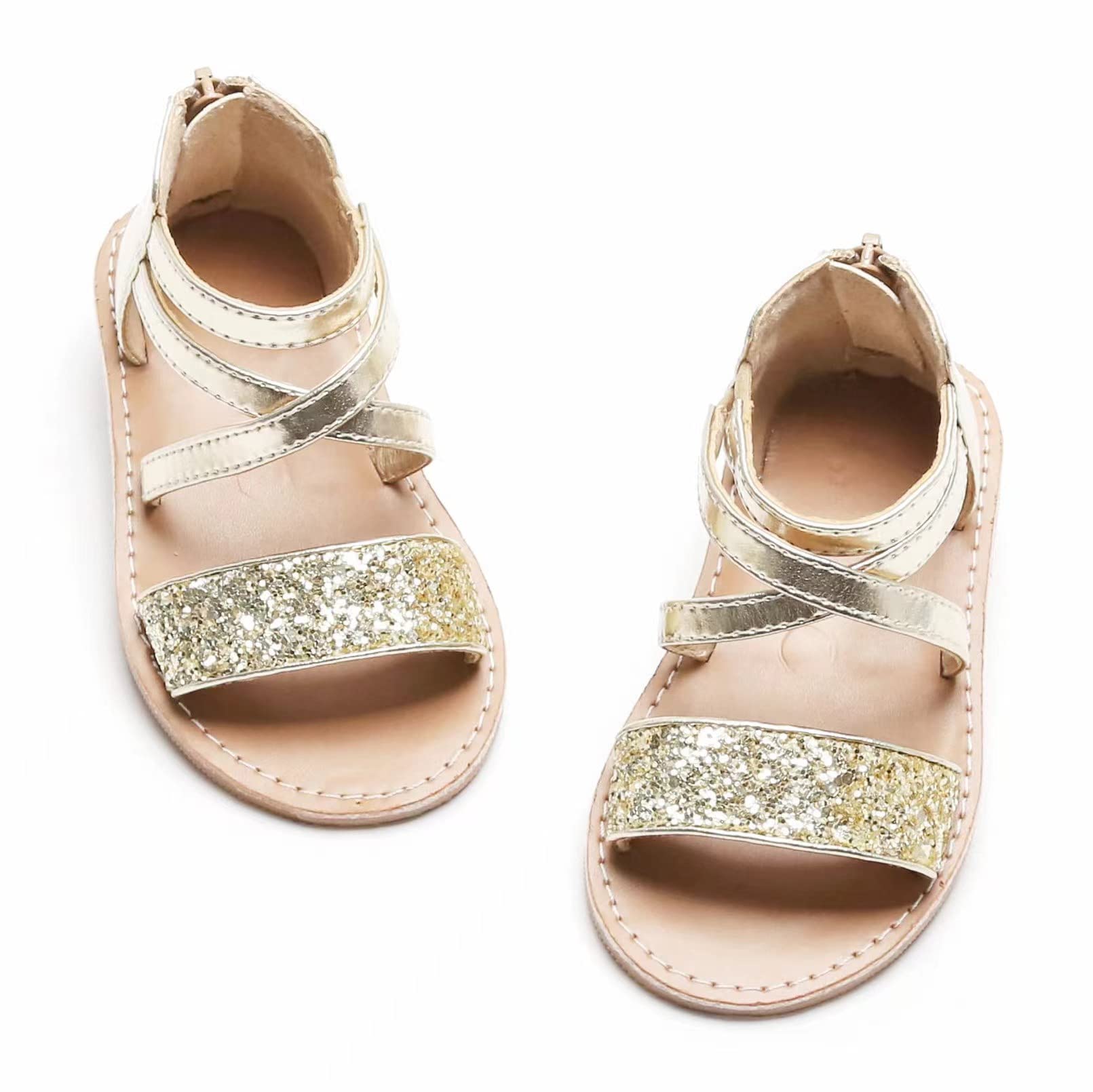 Otter MOMO Girls Sandals - Cute Open Toe Princess Flat Sandals with Ruffle Design for Summer | Perfect for Beach, Pool, and Casual Outings