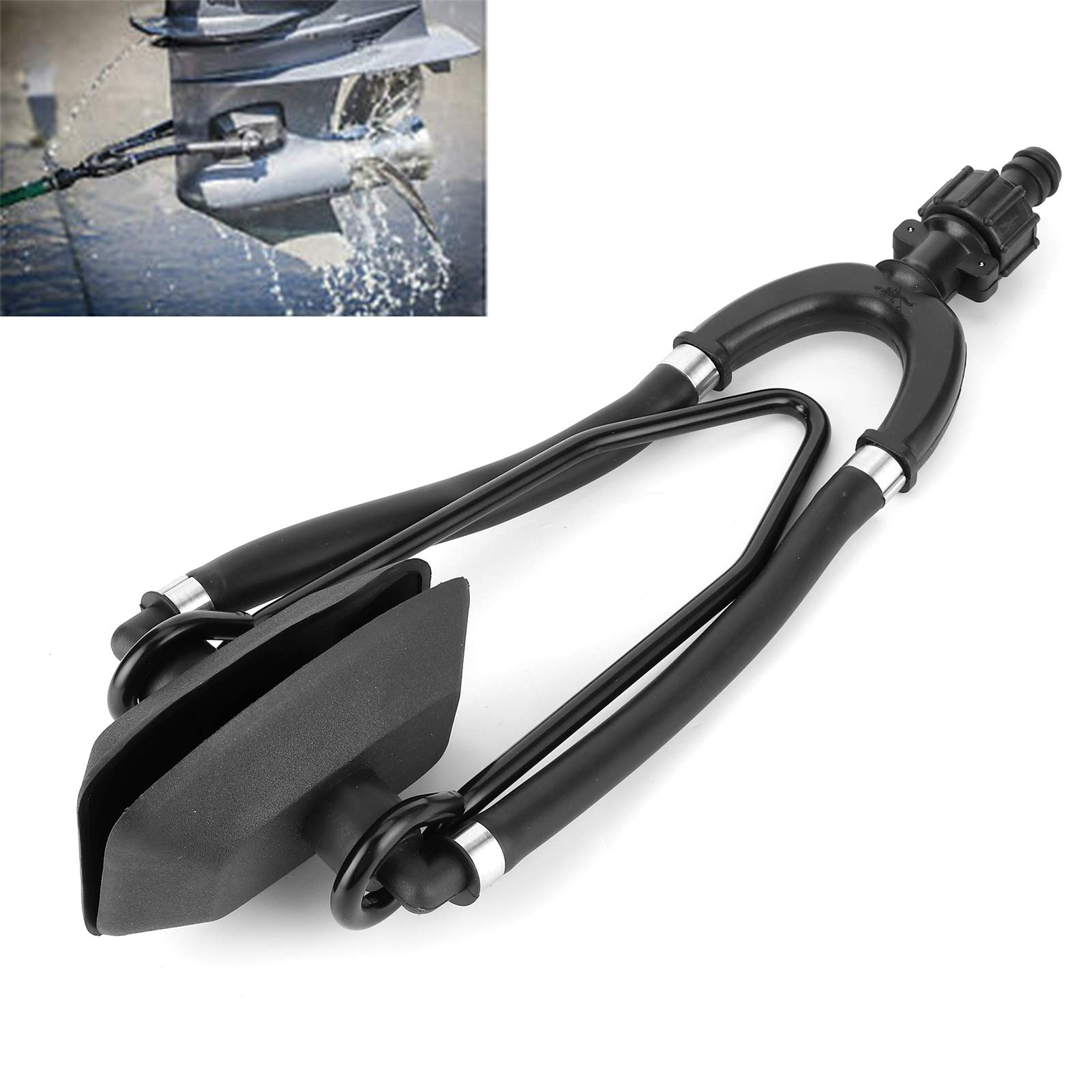 Boat Dual Water Feed Motor Flusher - Outboard Engine Flushing Kit with Large Rectangular Ear Muffs for Fast Connection | Perfect for Cleaning & Maintenance of Marine Motors in Saltwater or Freshwater