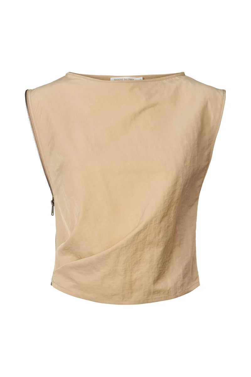 Alliya Women's Nylon Zipper Top - Sculpted Fit Casual Shirt for Streetwear & Everyday Fashion