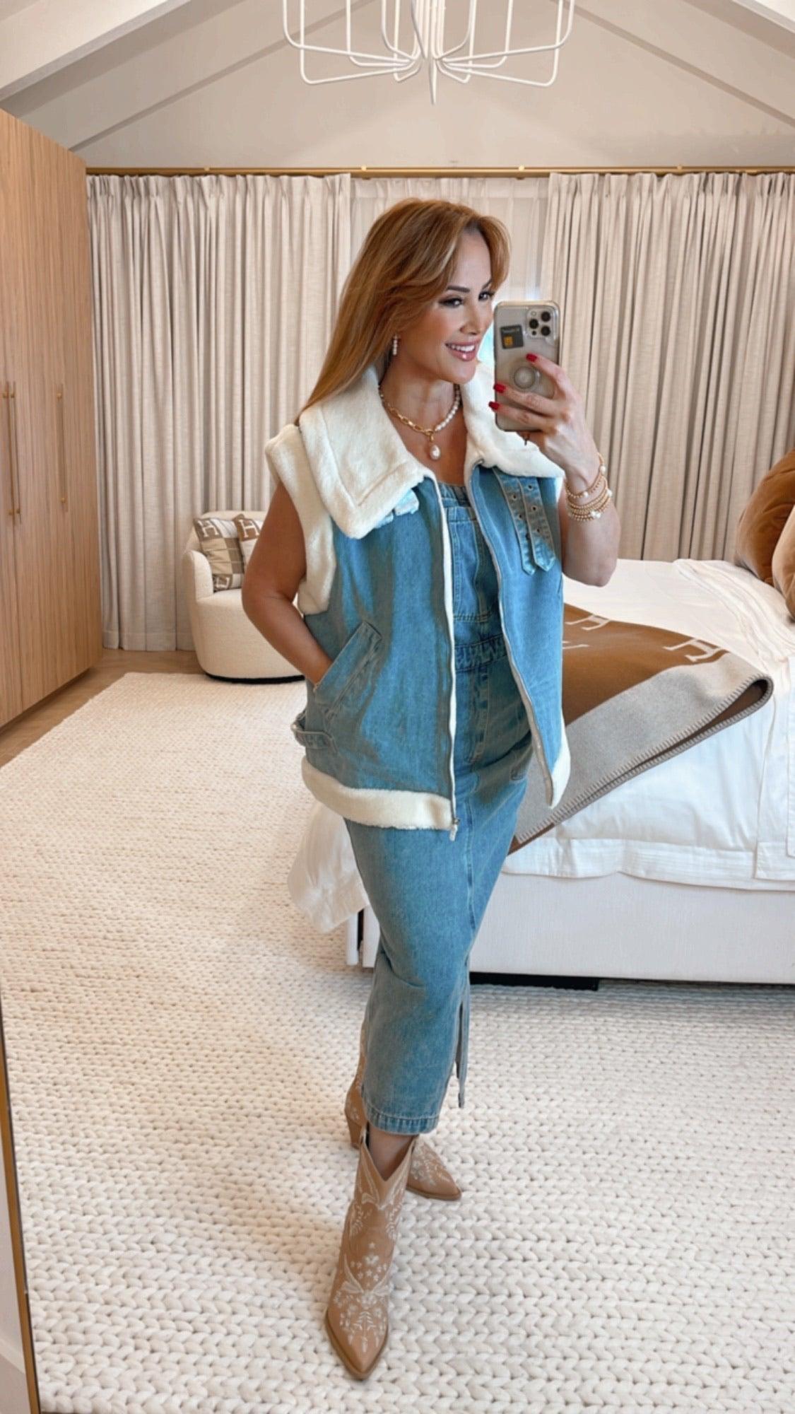 Bailey Women's Denim Overalls - Classic Blue Stretch Jumpsuit for Casual Wear, Farm, Gardening & Outdoor Activities