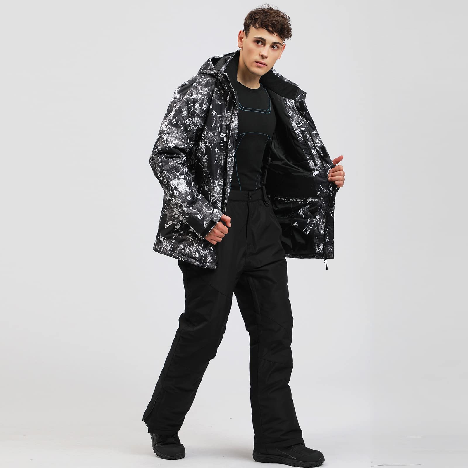 **Men's Waterproof Ski Jacket & Pants Set - Windproof Winter Snowsuit with Hood for Skiing & Snowboarding - Perfect for Cold Weather & Outdoor Adventures**