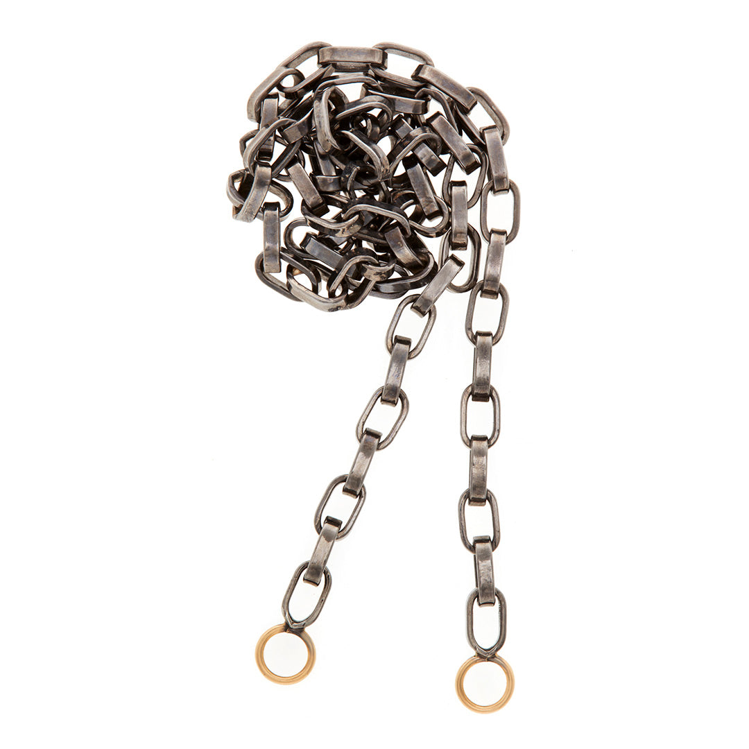 Marla Aaron Blackened Silver Biker Chain Necklace for Women - Edgy Punk Gothic Jewelry for Everyday Wear & Layering
